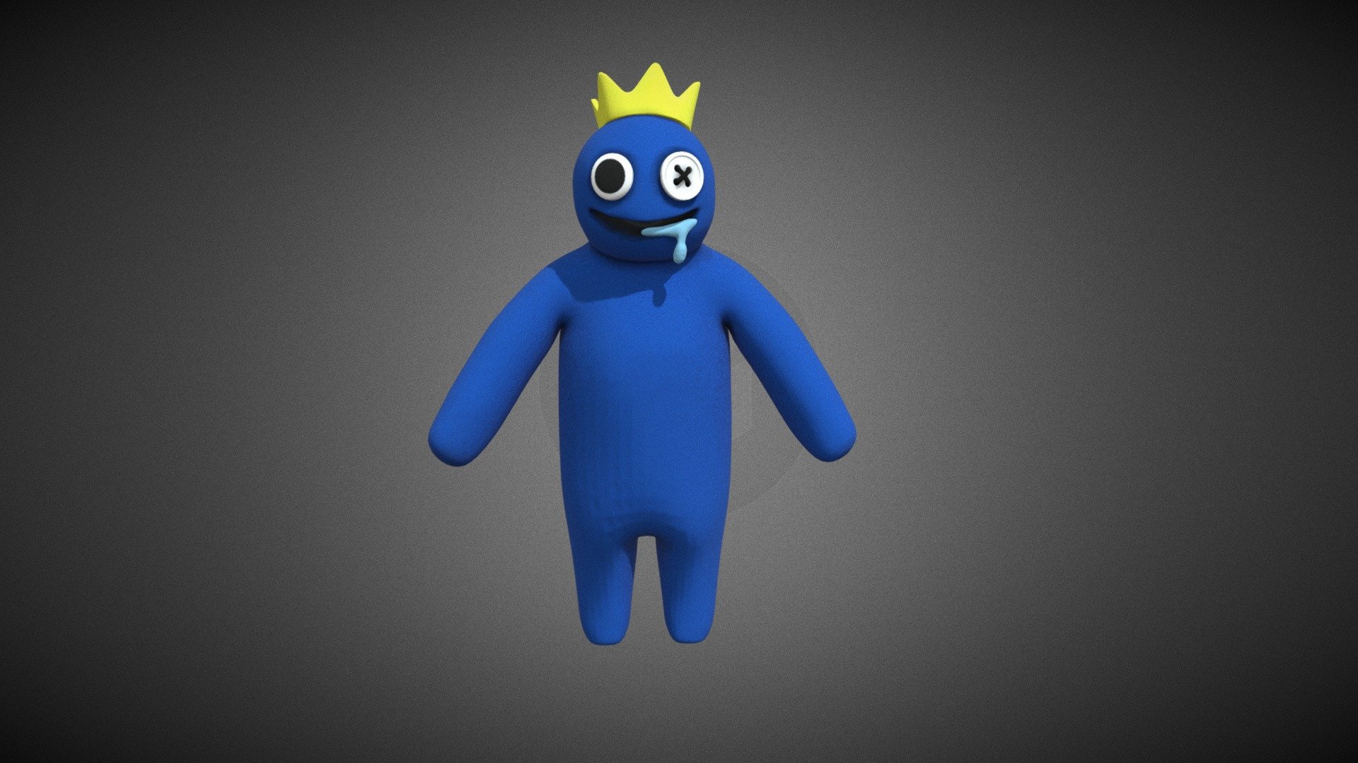 BLUE FROM ROBLOX RAINBOW FRIENDS, 3D FAN ART