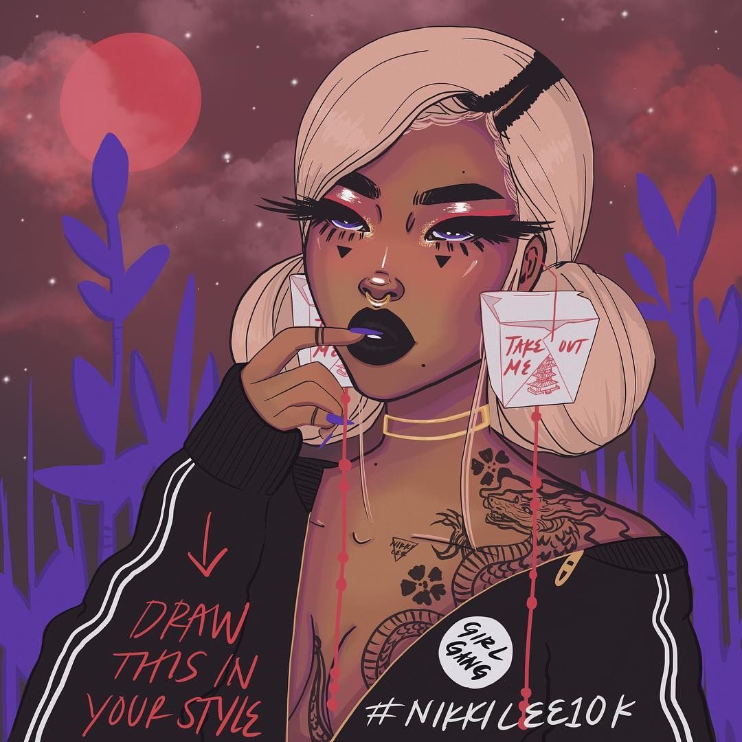 Nikkileeisme on Instagram: “Hey guys here is my #drawthisinyourstyle for reaching 10k! Thank you for all. Black girl art, Black girl magic art, Girls cartoon art