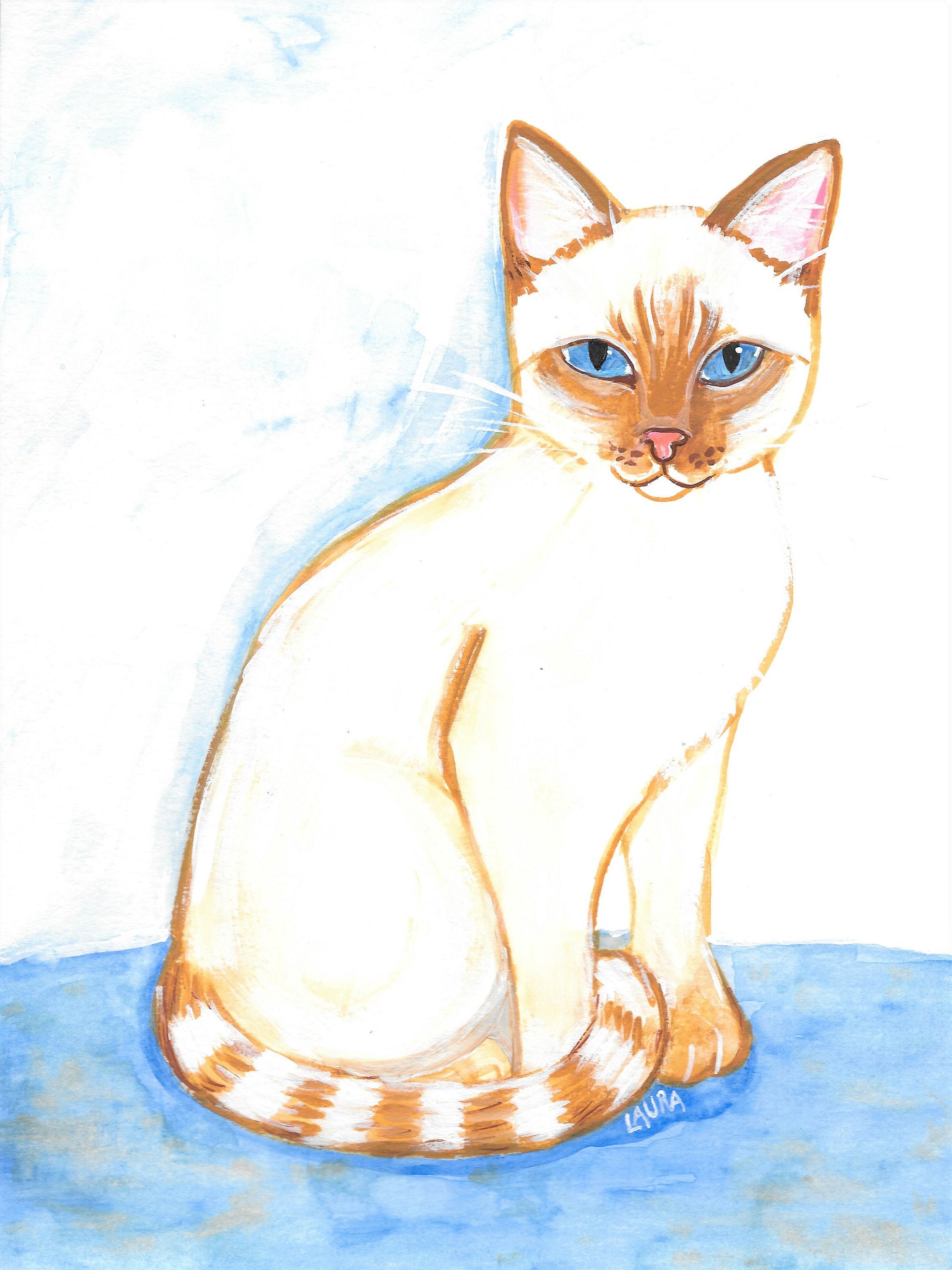Flame Point Siamese Cat Print Instant Download 5 X 7 8 X 10