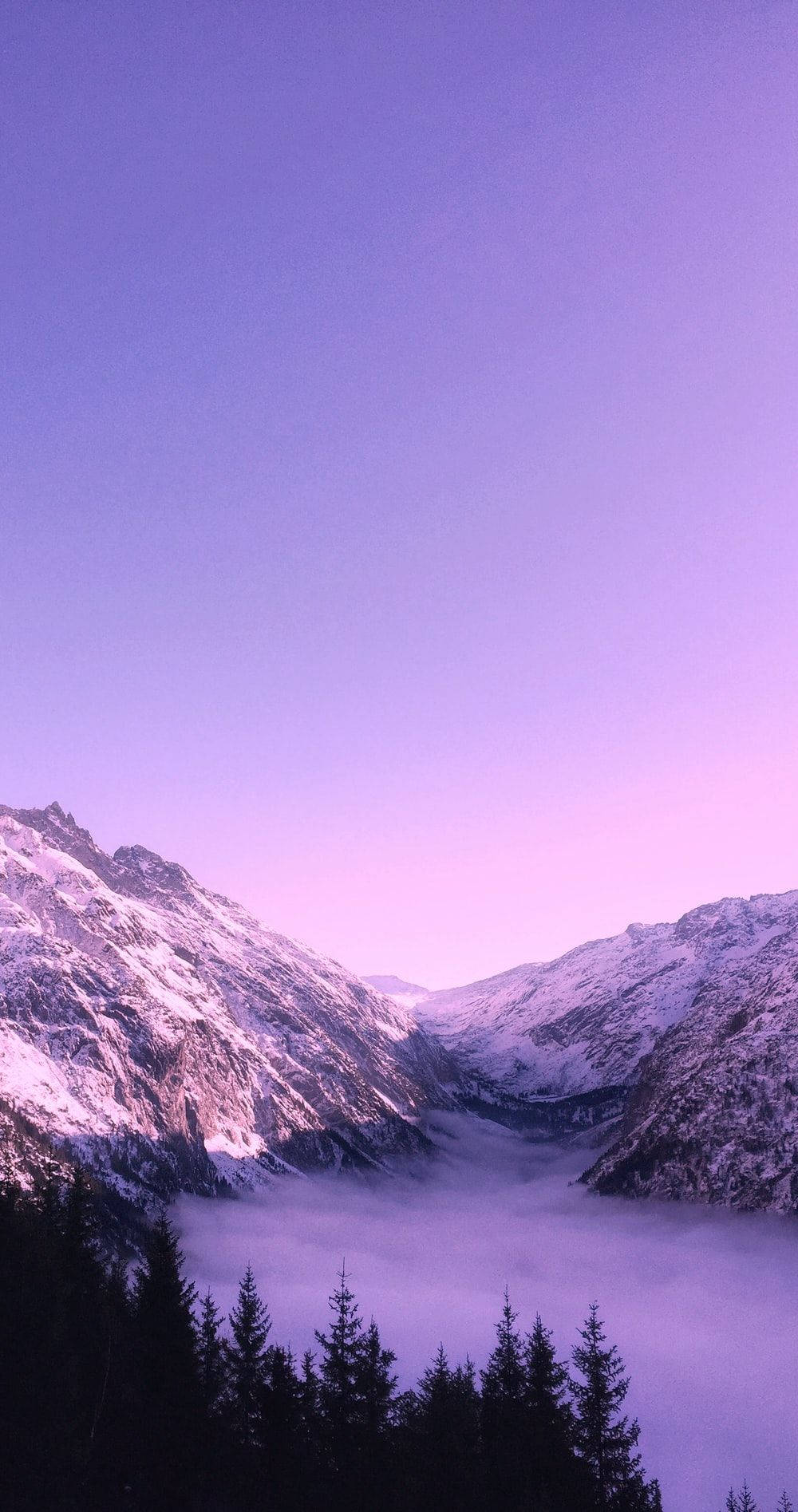 Download Purple Aesthetic Phone Mountains Wallpaper