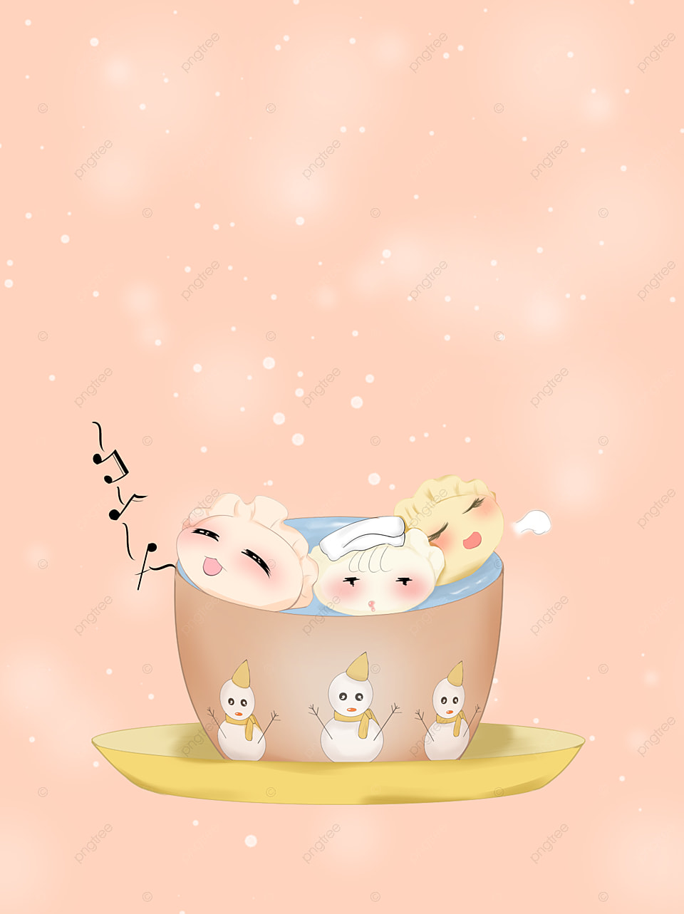 Winter Solstice Twenty Four Solar Terms Original Hand Drawn Cute Cartoon Dumplings Background, Winter Solstice, Twenty Four Solar Terms, Cartoon Cute Background Image for Free Download