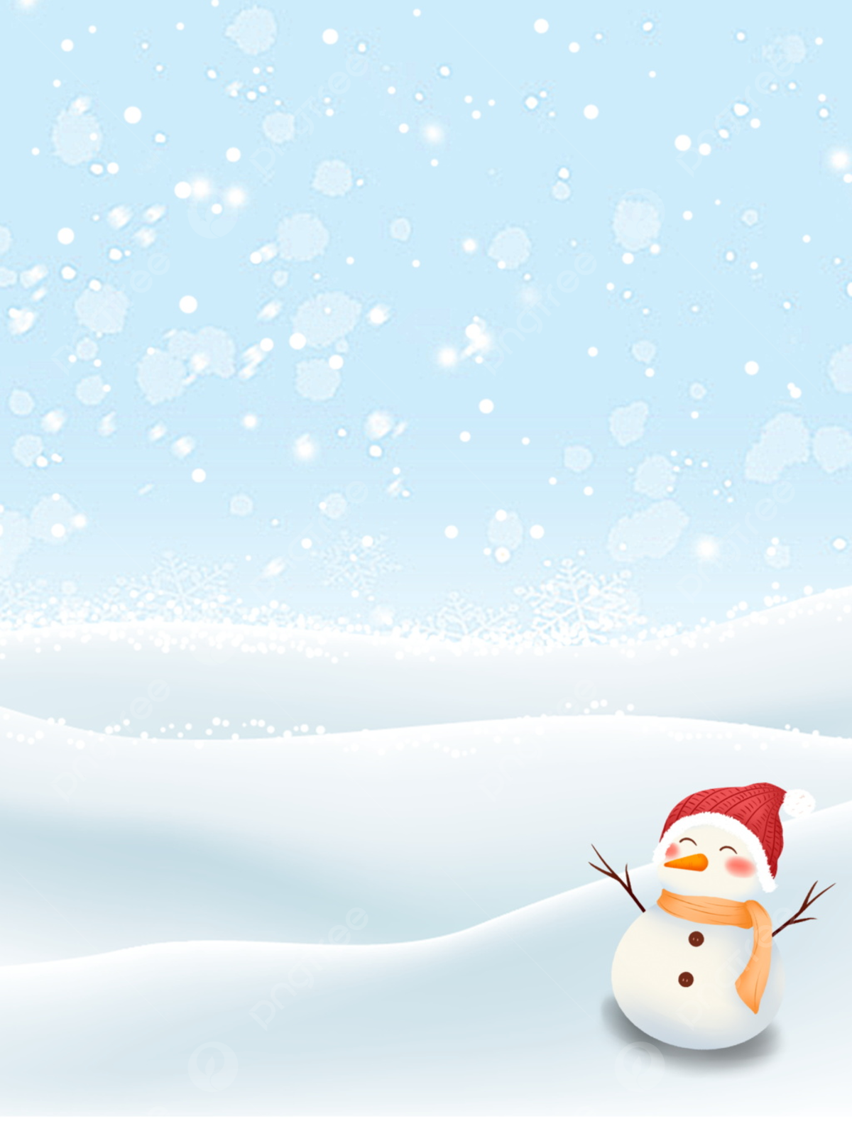 Cartoon Winter Solstice Solar Snowman Background, Light Snow, Light Snow Festival, Winter Background Image for Free Download