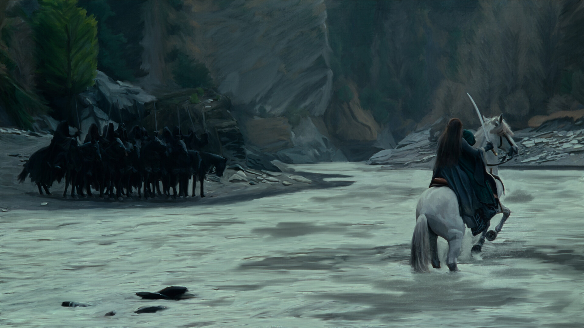 Arwen and Nines Drawing Wallpaper 4k