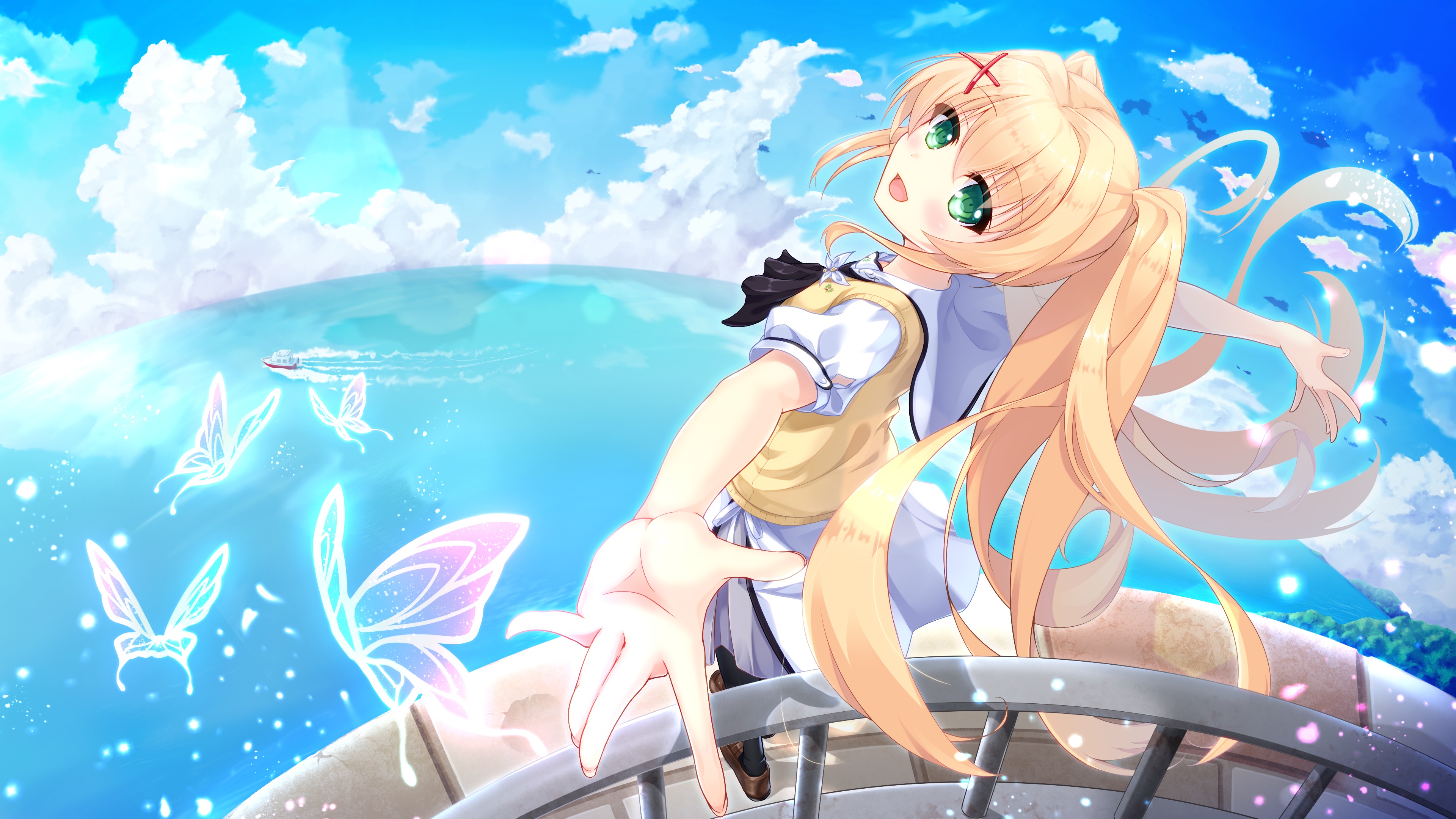 summer pockets tsumugi wenders seifuku sweater tagme wallpaper