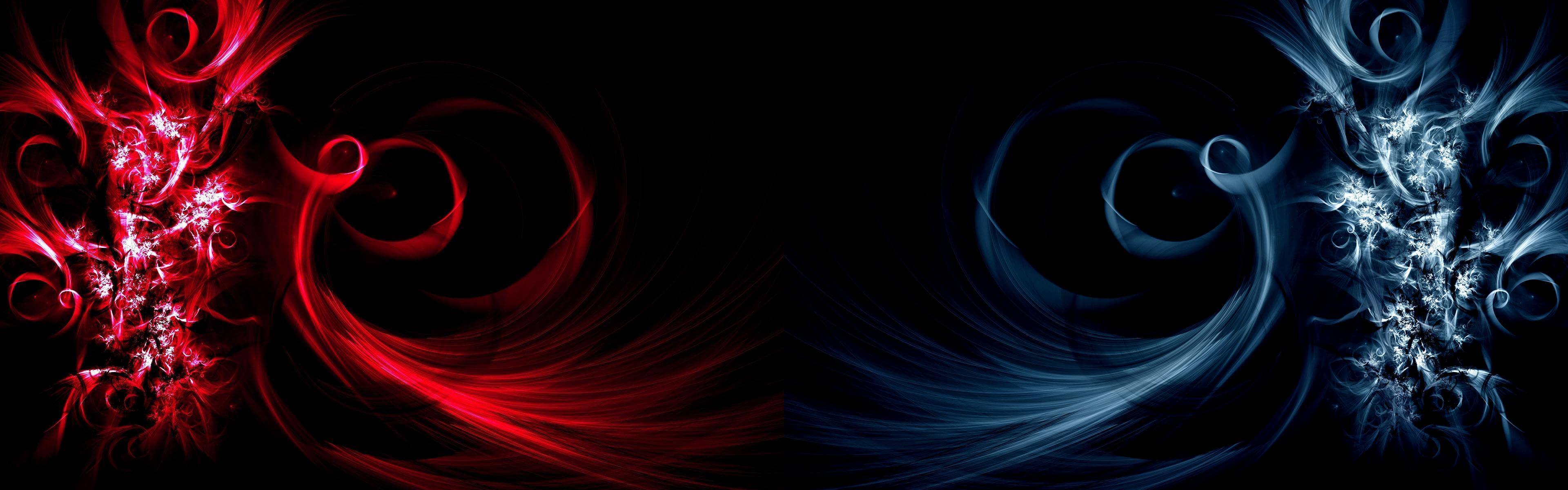 Dualistic Red & Blue Abstract 4K Wallpaper • GamePhD