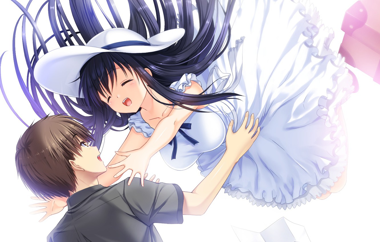 Wallpaper joy, girl, guy, Summer Pockets image for desktop, section прочее