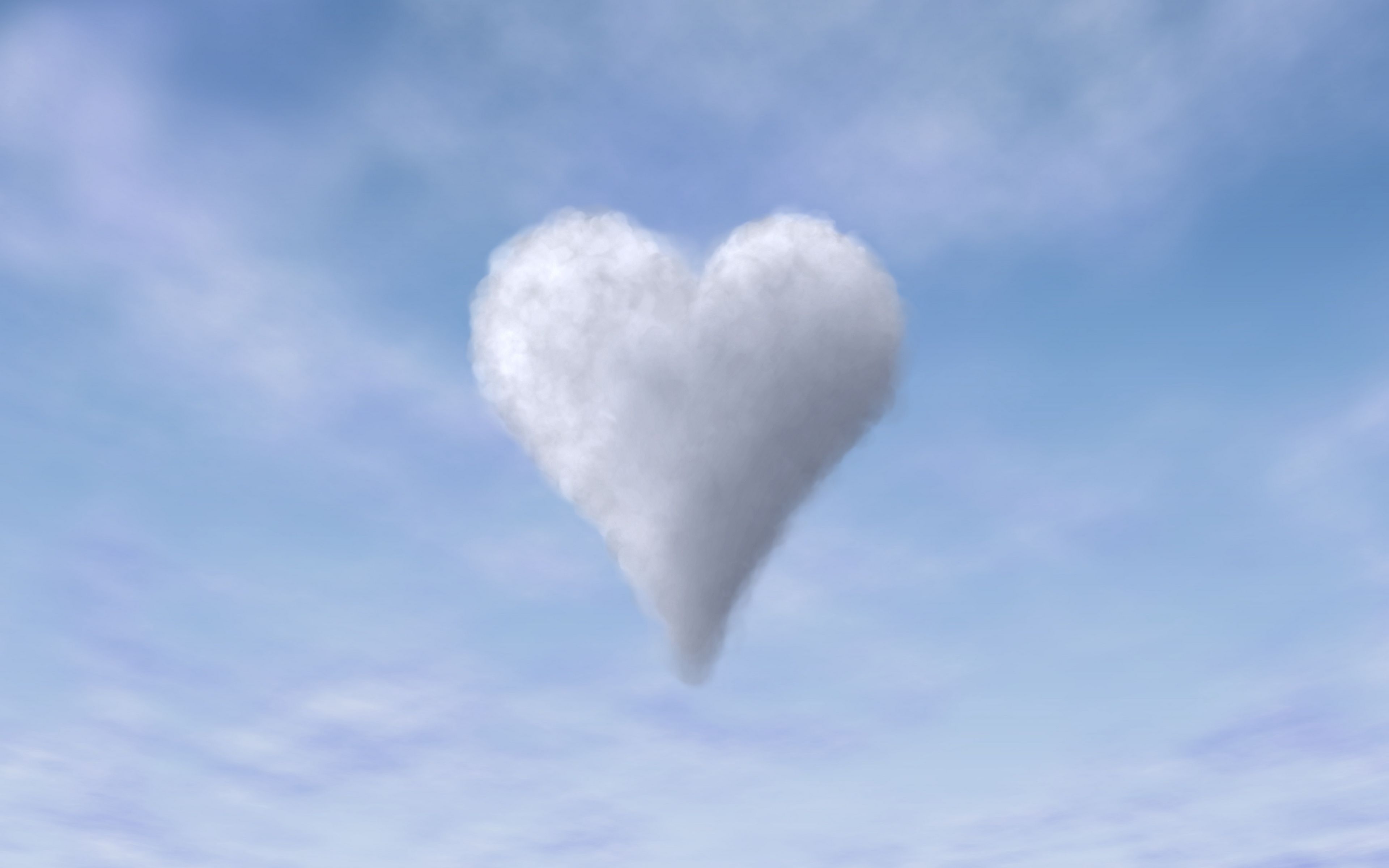 Download wallpaper 3840x2400 heart, clouds, sky, porous, lightness 4k ultra HD 16:10 HD background