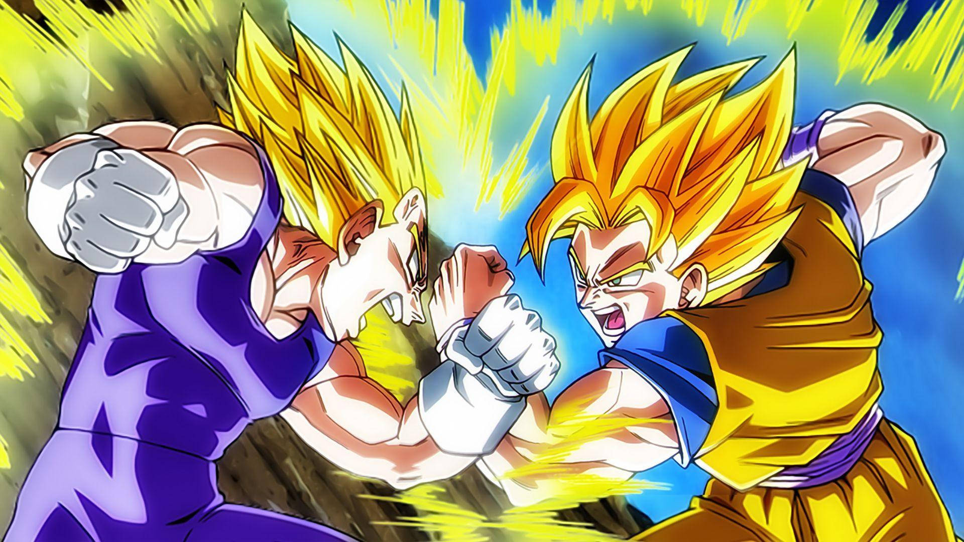 Download Goku 4k Ultra HD Punching Vegeta Wallpaper