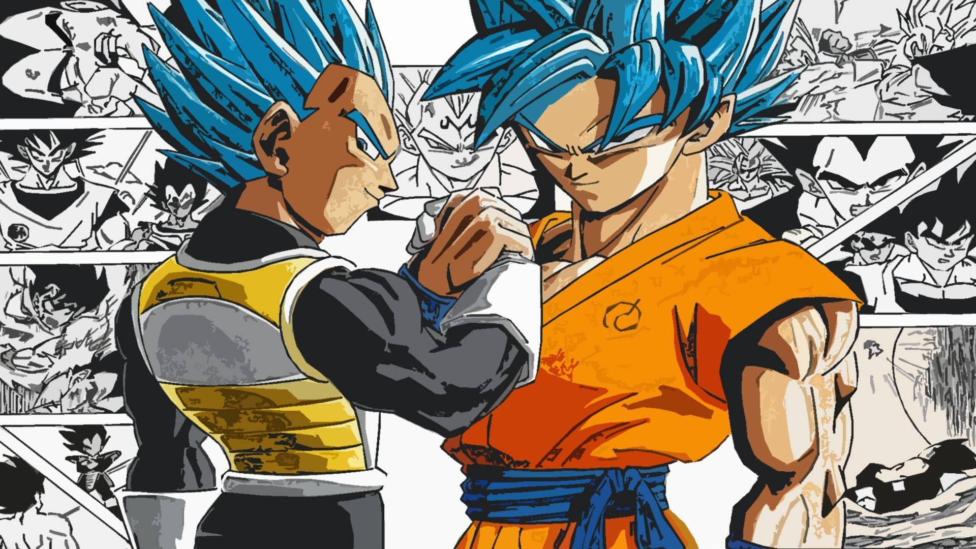 Download Goku 4k Ultra HD With Vegeta On Manga Wallpaper