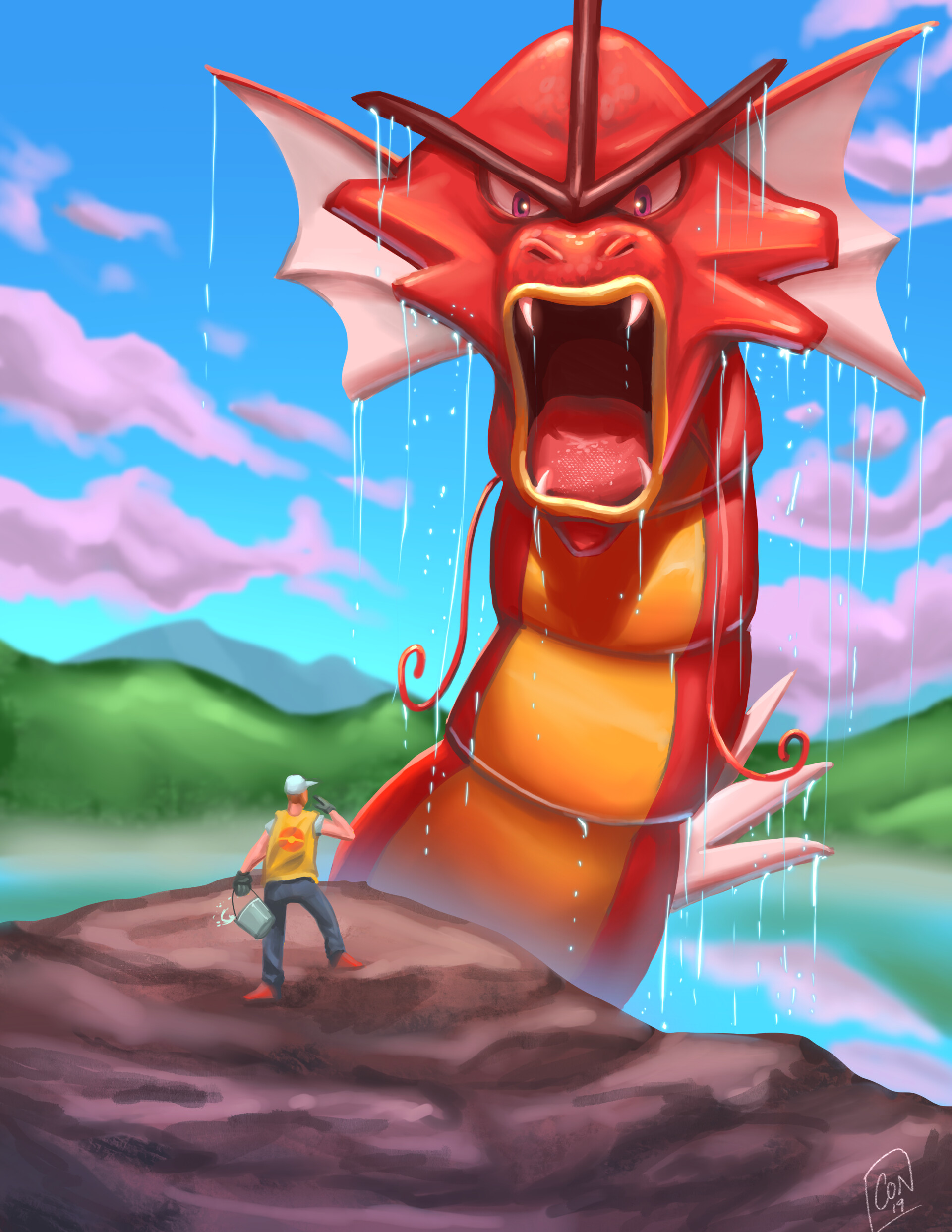 Red Gyaradosémon Fan Art