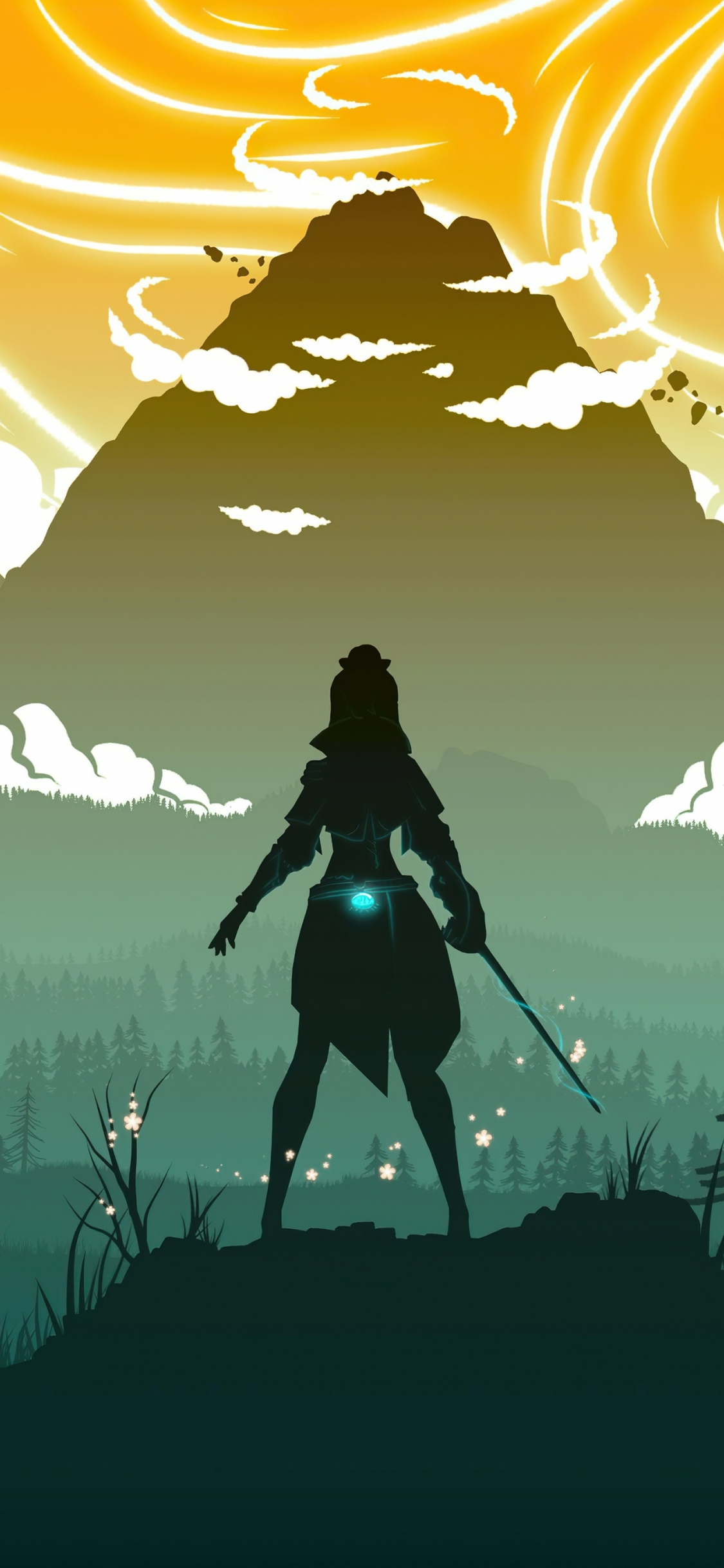 Download jean, genshin impact, forest, minimal art 1125x2436 wallpaper, iphone x, 1125x2436 HD image, background, 27509