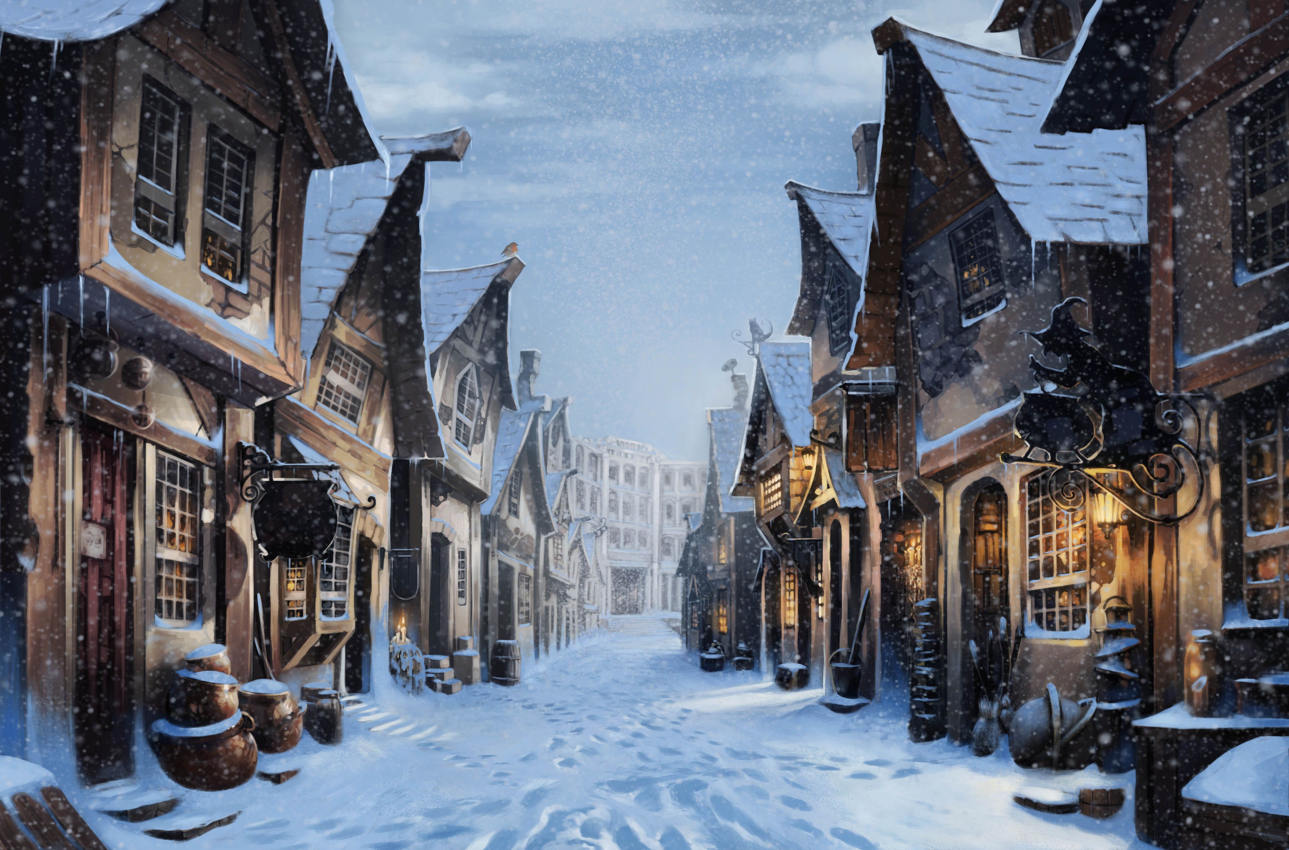 Harry Potter Christmas Village Wallpaper