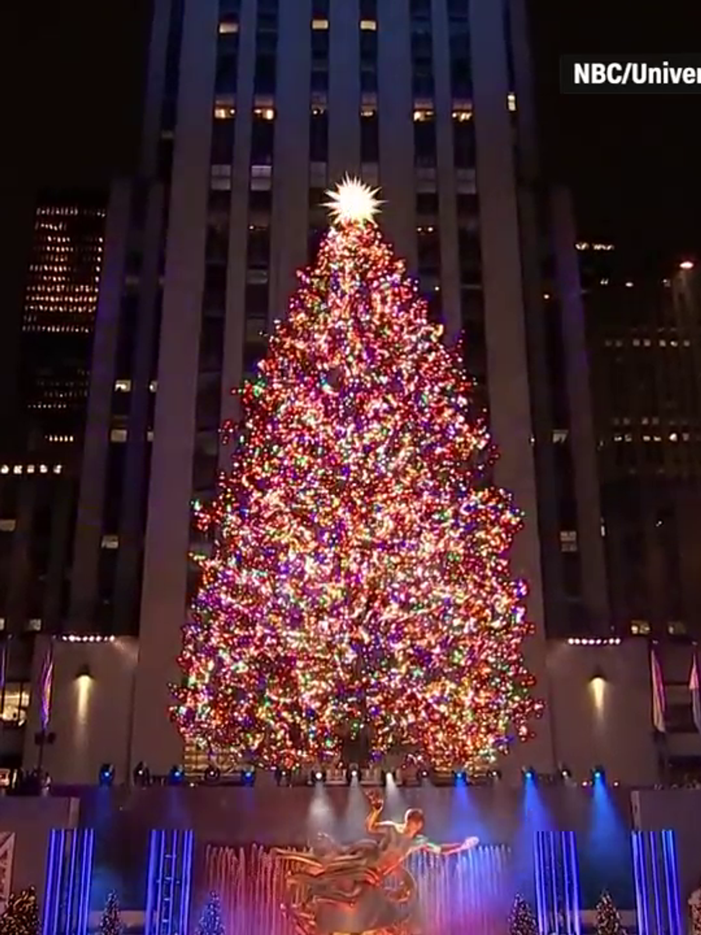 WATCH: The famous Rockefeller Christmas tree lights up for the season