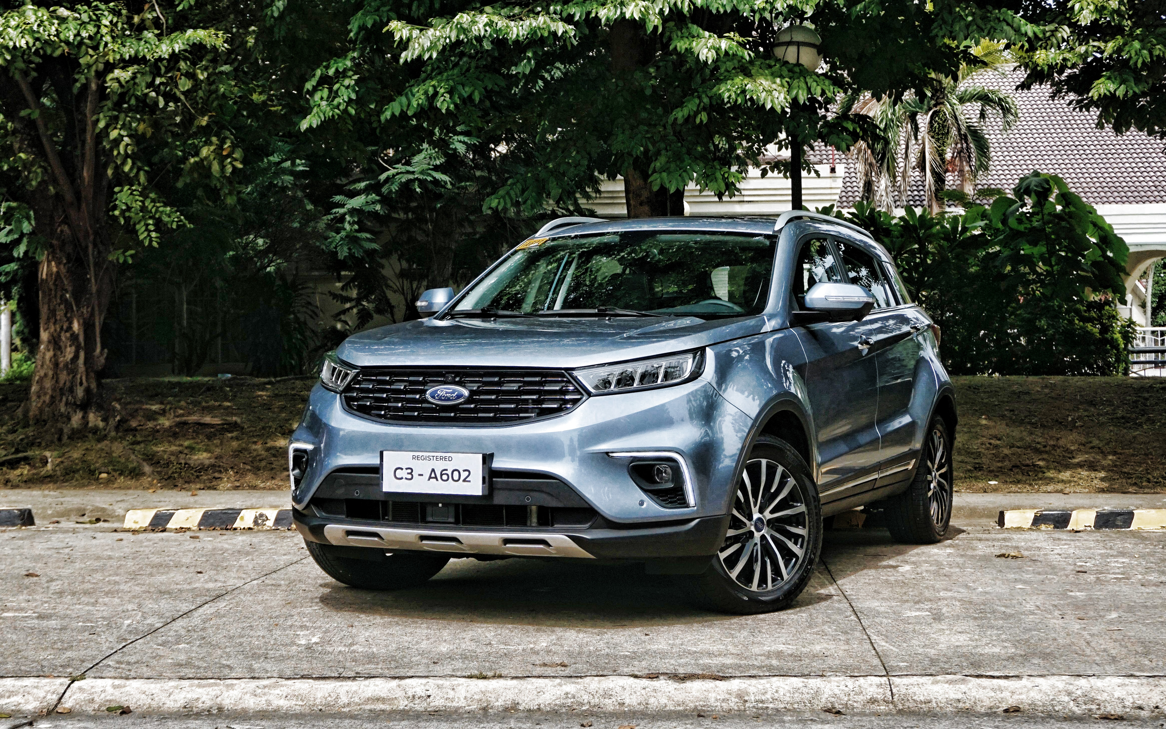 Download wallpaper 2021, Ford Territory, 4k, front view, exterior, new gray Ford Territory, American cars, Ford for desktop with resolution 3840x2400. High Quality HD picture wallpaper