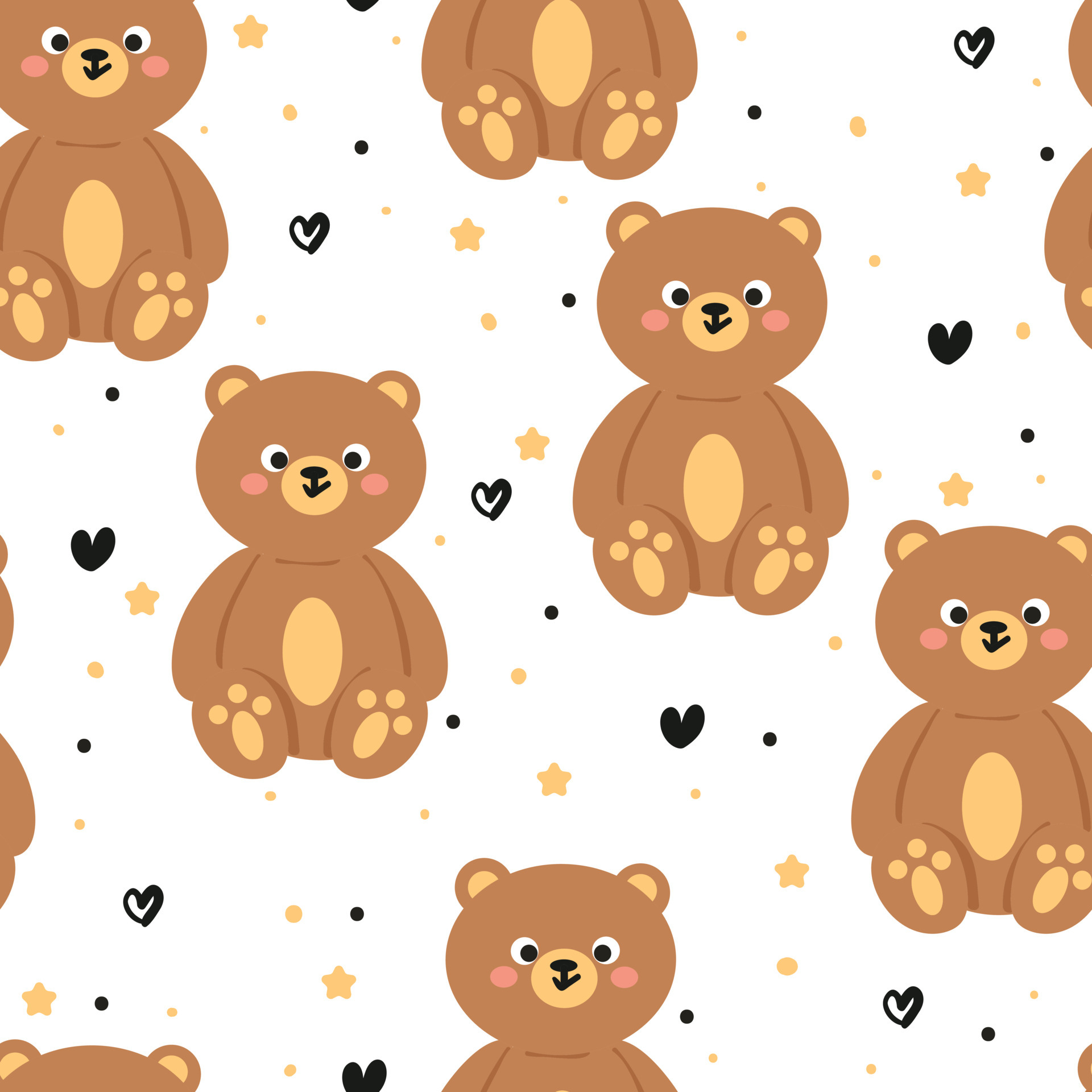seamless pattern cute cartoon bear and plant. for kids wallpaper, fabric print, and gift wrapping paper 5390482 Vector Art at Vecteezy