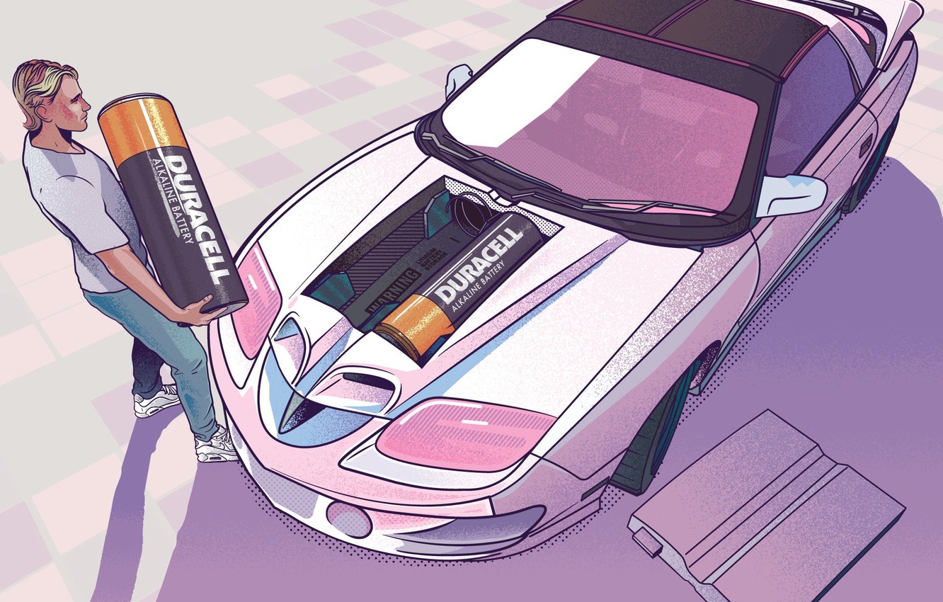 Wallpaper People, Car, Battery image for desktop, section арт
