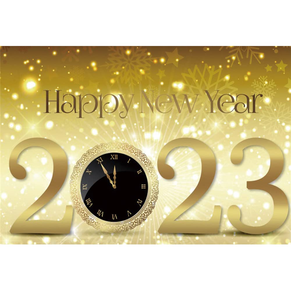 OFILA Happy New Year 2023 Backdrop 9x6ft New Year Countdown Photography Background NYE Bckground New Year Fireworks Party Background Video Backdrop