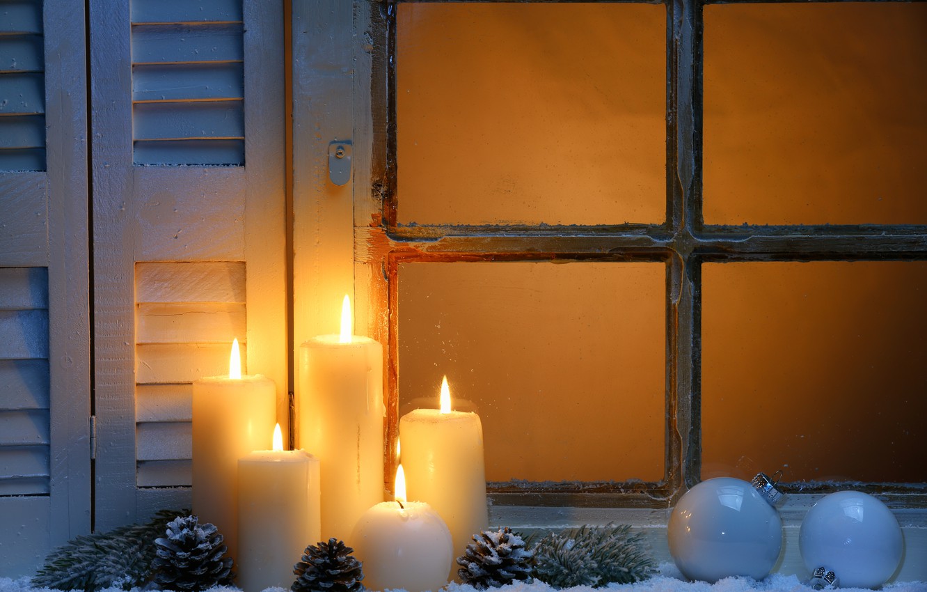 Wallpaper winter, snow, New Year, Christmas, light, Christmas, night, window, Xmas, decoration, candle, lantern, Merry image for desktop, section новый год