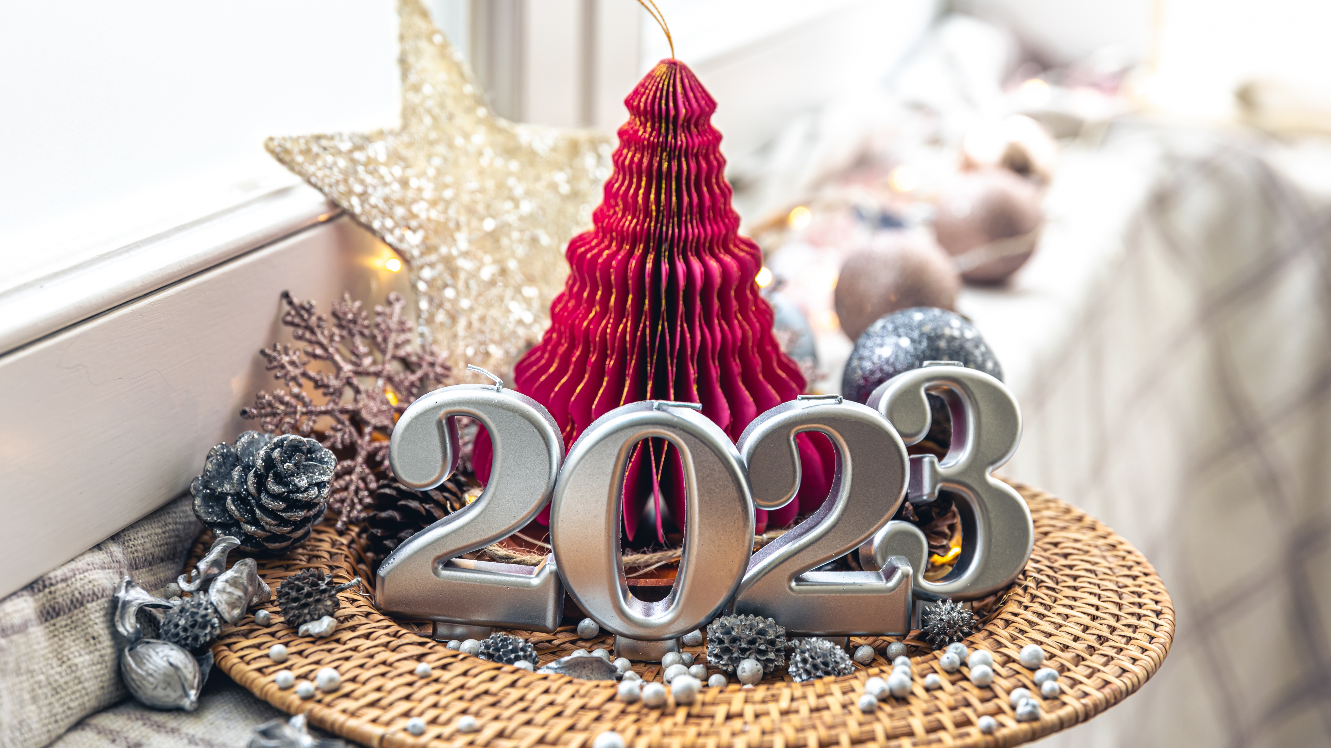 2023 New Year Wallpaper 4K, Happy New Year, Celebrations Christmas
