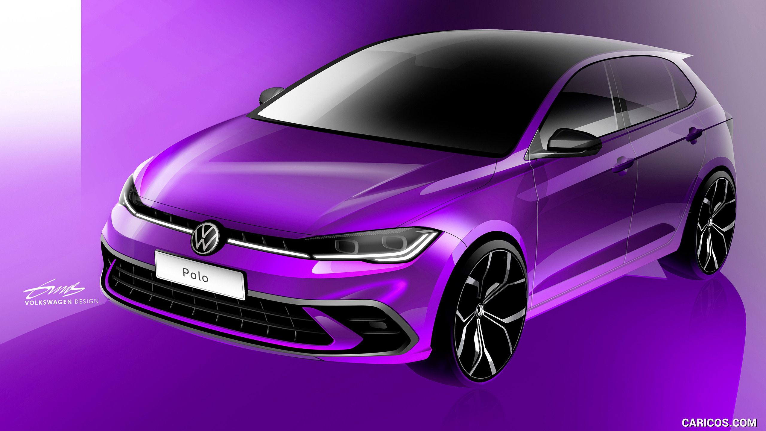 2022 Volkswagen Polo Sketch Wallpaper