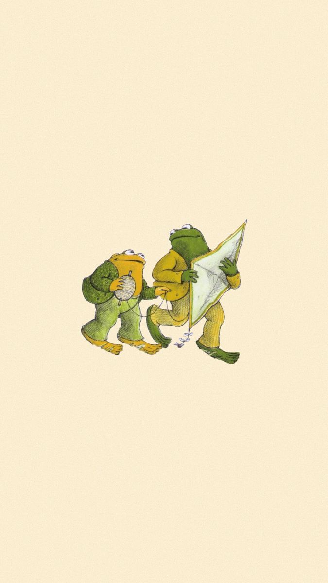 frog and toad with a kite. Frog wallpaper, Frog art, Cute frogs
