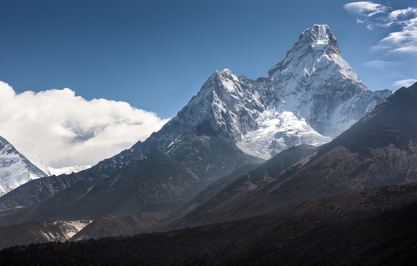 Wallpaper clouds, snow, mountains, The Himalayas, AMA Dablam, Ama Dablam image for desktop, section природа