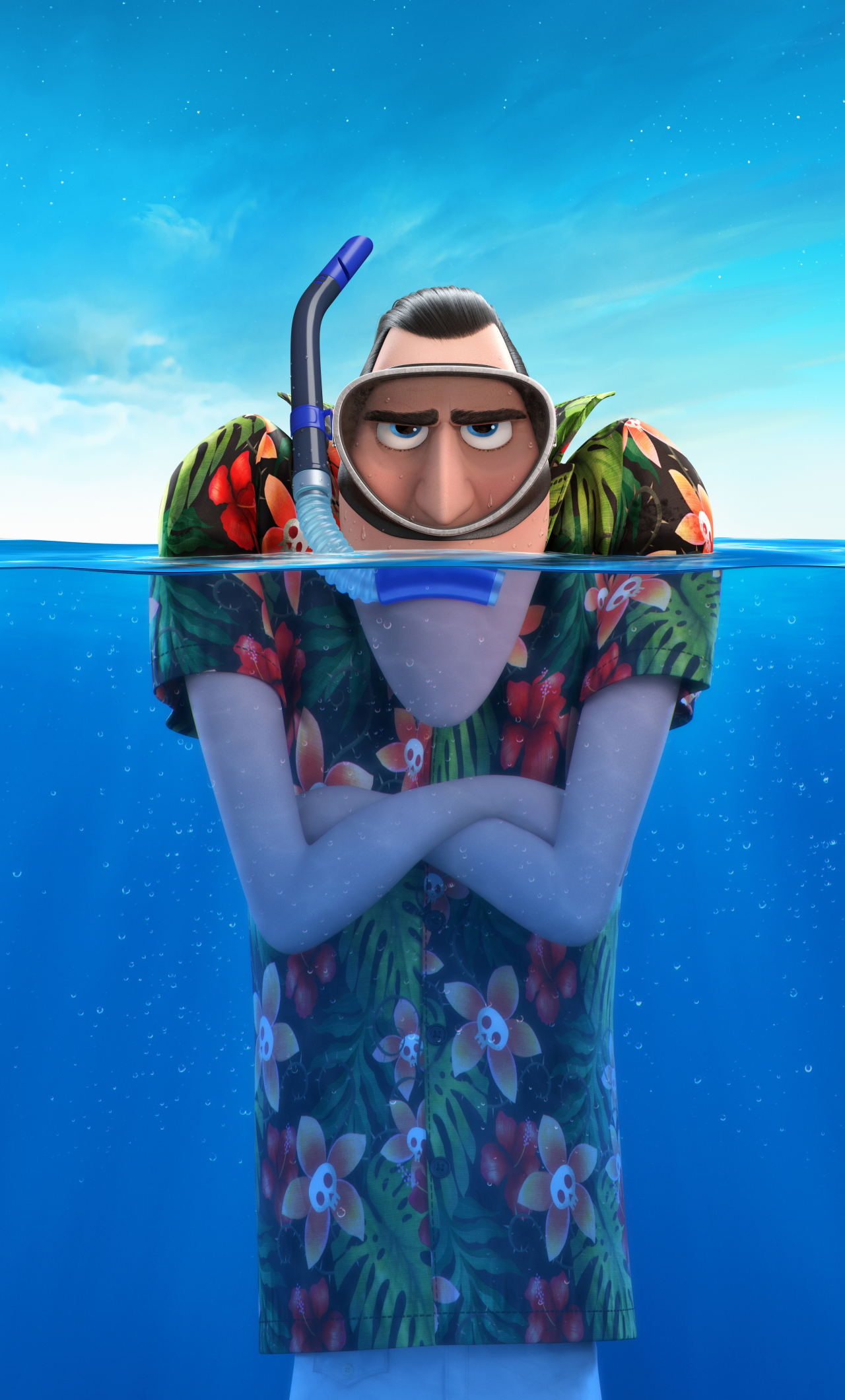Download wallpaper 1280x2120 hotel transylvania 3: summer vacation, vampire, scuba diving, animated move, iphone 6 plus, 1280x2120 HD background, 9543
