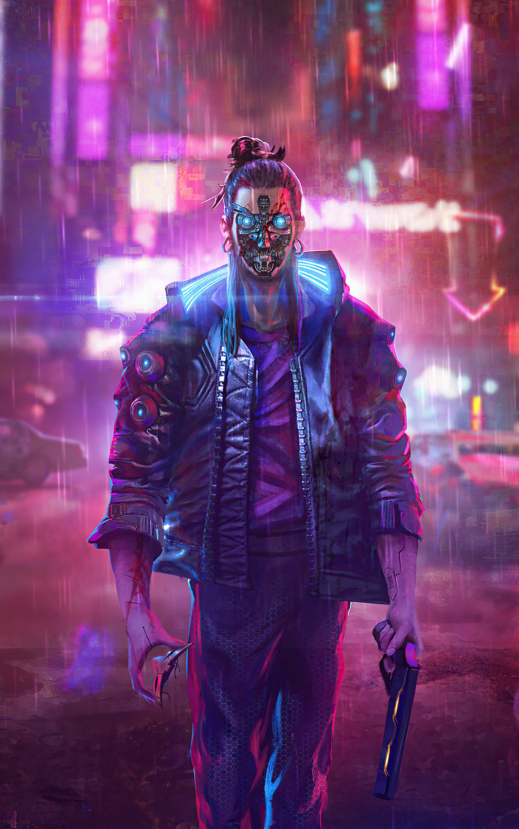 Download Cyberpunk Male Android Mercenary Wallpaper