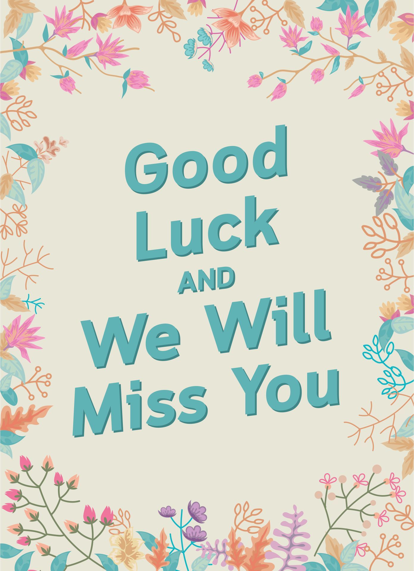 Best Good Bye Cards Printable. Goodbye and good luck, Printable cards, Miss you cards