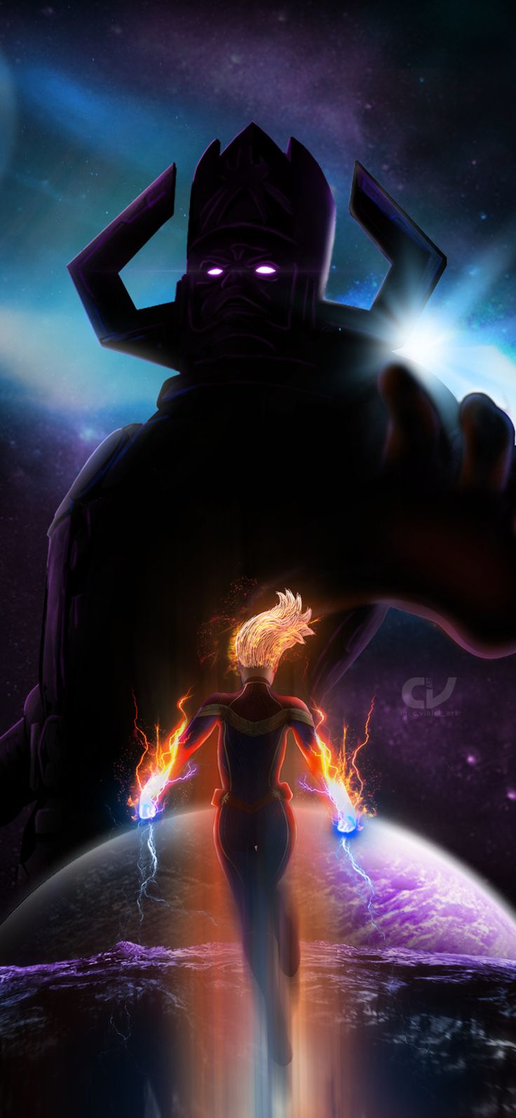 Galactus Vs Captain Marvel iPhone XS, iPhone 10, iPhone X , HD 4k Wallpaper, Image, Background, Photos and Picture
