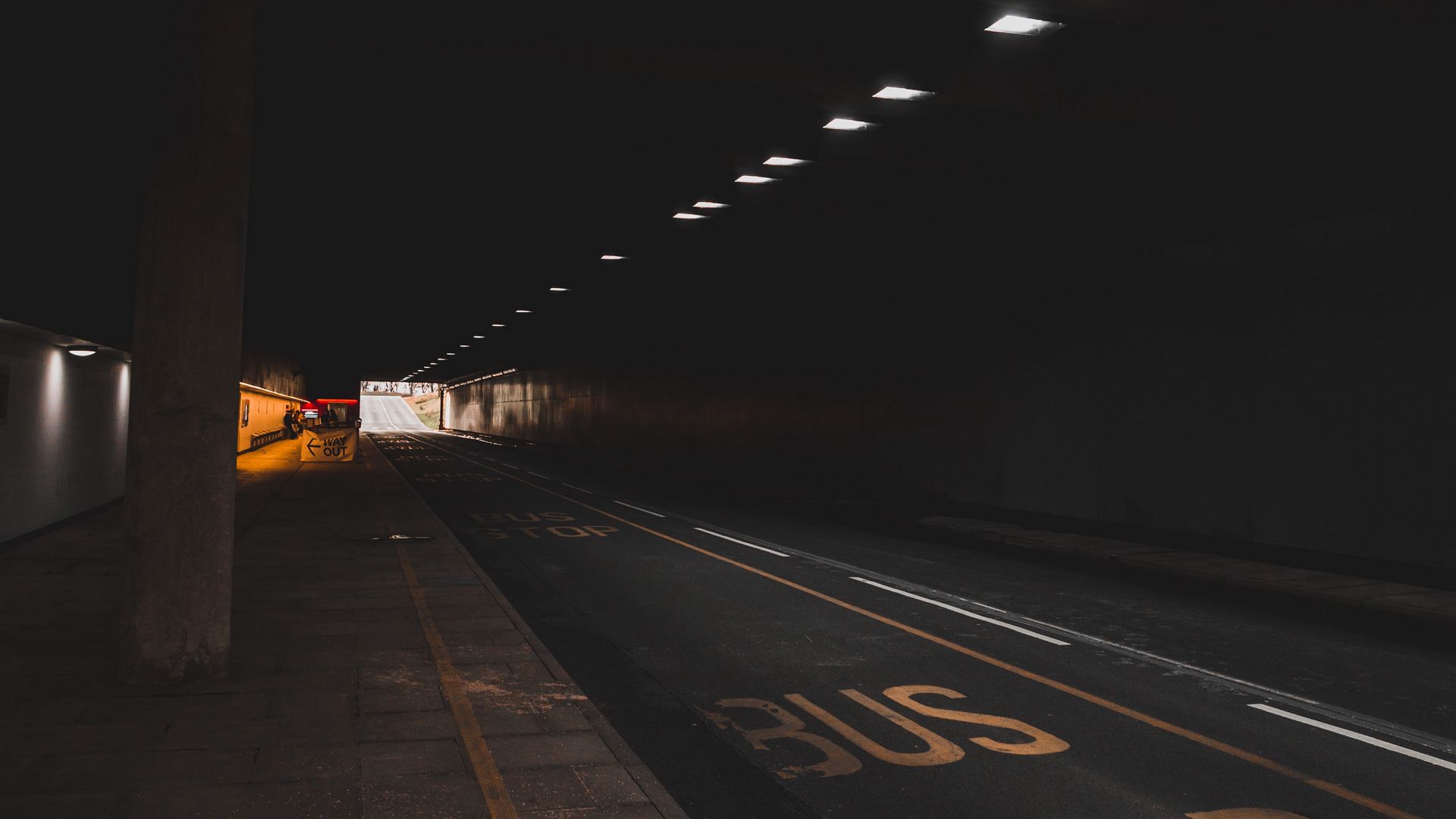 Tunnel Road Underground Dark Wallpaper:1920x1080