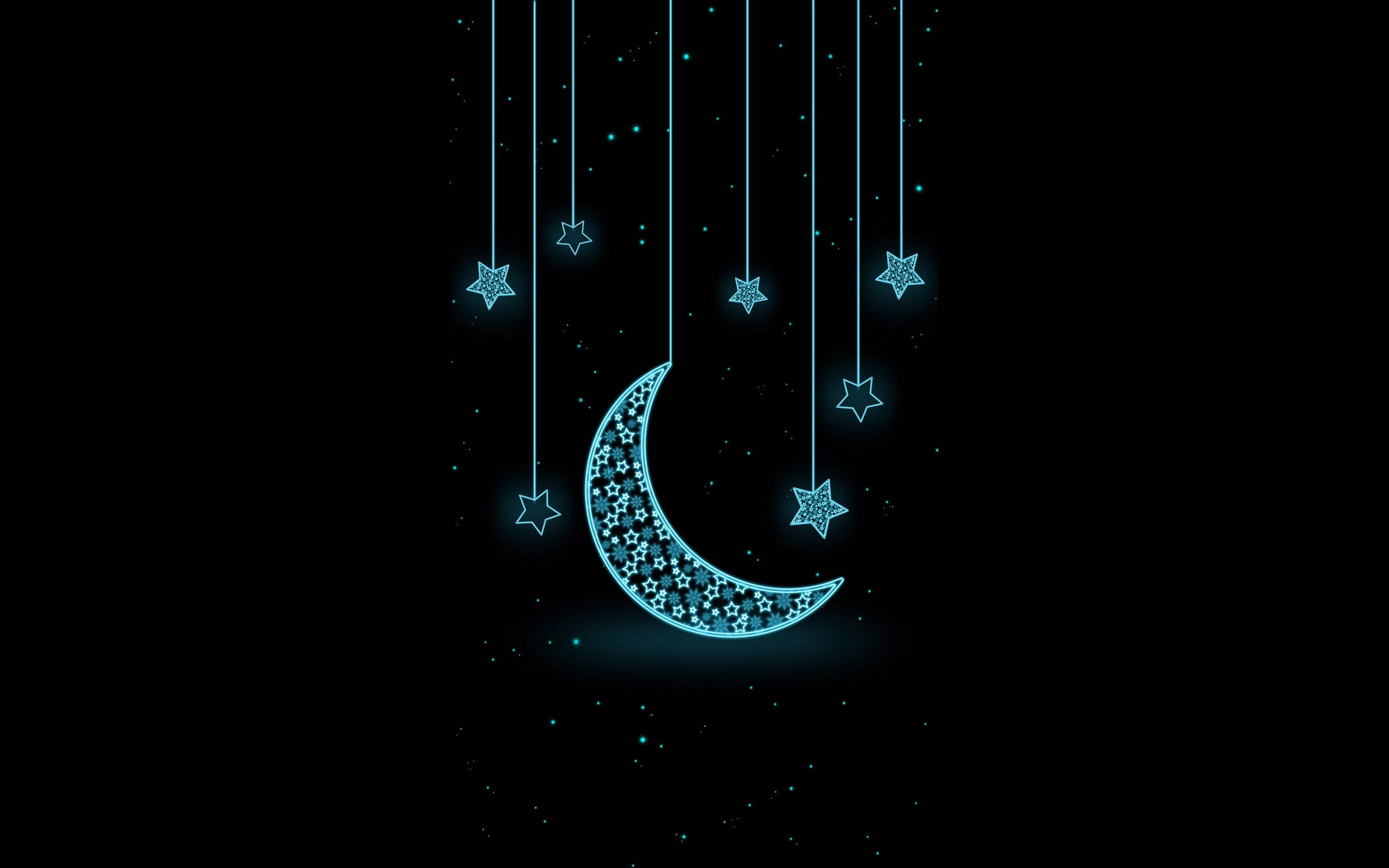 Download Cute Black Stars And Moon Wallpaper