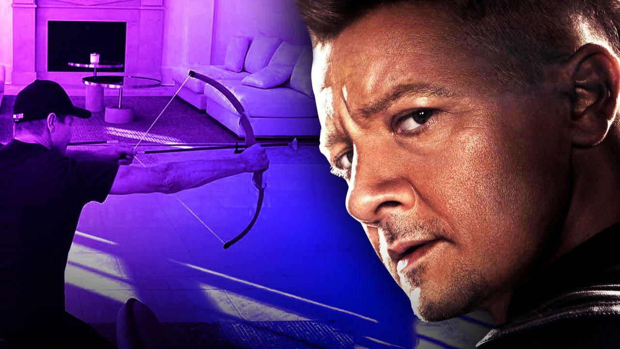 Hawkeye Star Jeremy Renner Shares Bow & Arrow 'Training' Photo From Home