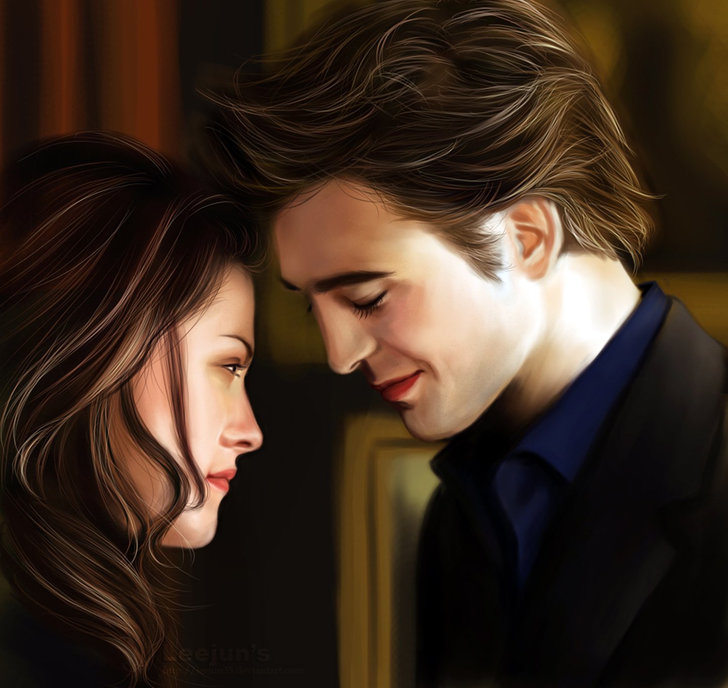 twilight, Edward, Bella, Couple, Love, Forever, Movie, Series, Painting, Art Wallpaper HD / Desktop and Mobile Background