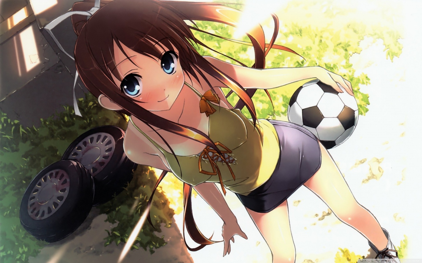 Anime Football Girl Ultra HD Desktop Background Wallpaper for 4K UHD TV, Tablet
