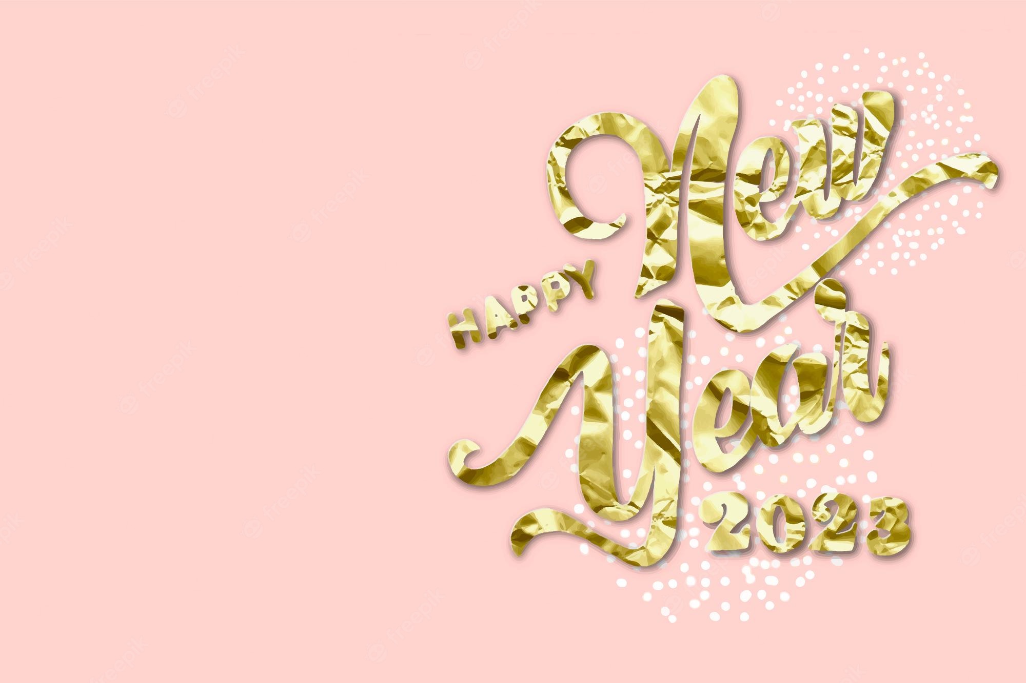 Premium Vector. Happy new year 2023 is coming wallpaper with blank space can put text on clean cute color