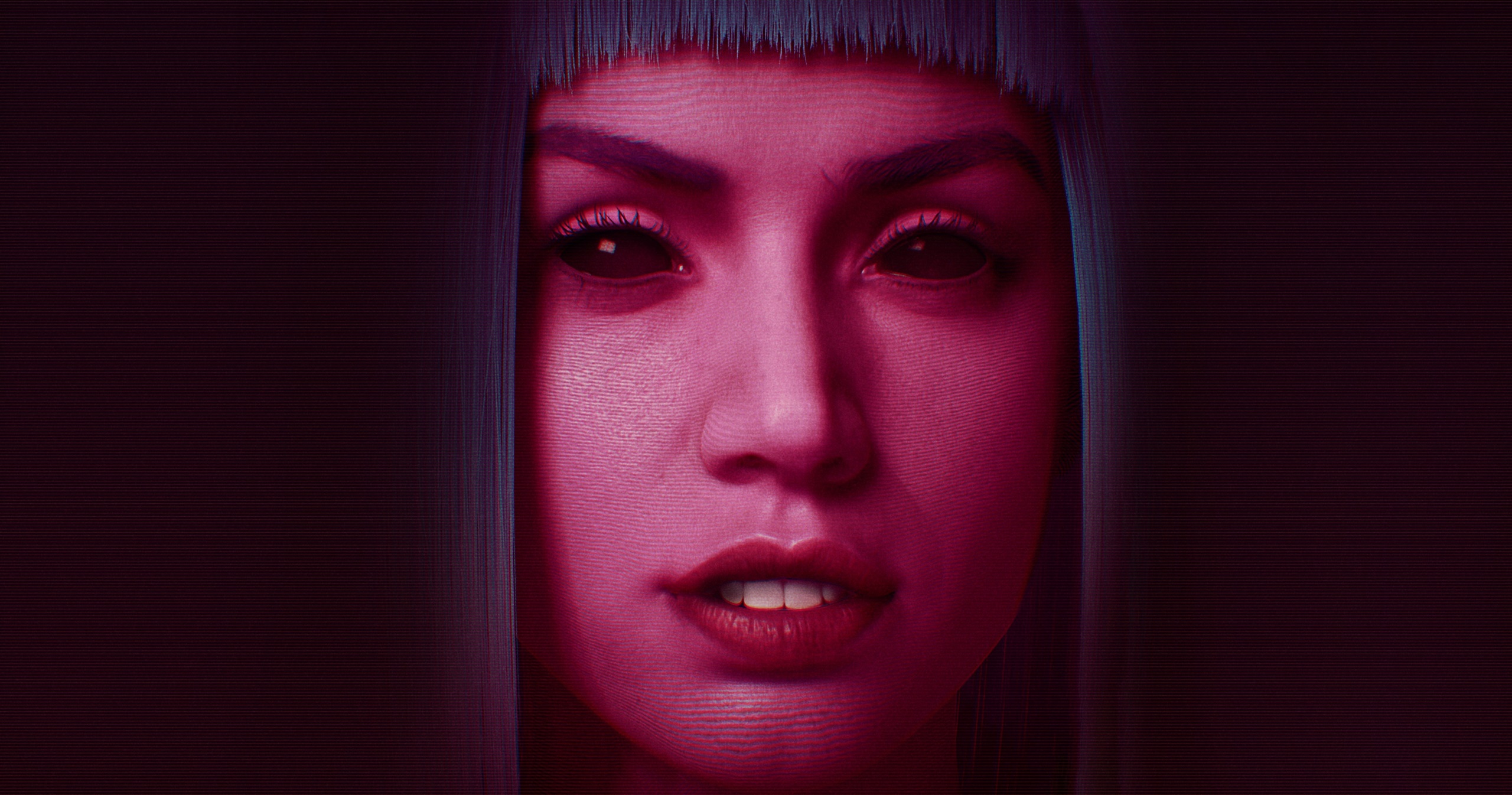 Eyes Dark Eyes Face Portrait Women Artwork Blade Runner 2049 Blade Runner Movies Ana De Armas Joi Wallpaper:2560x1346