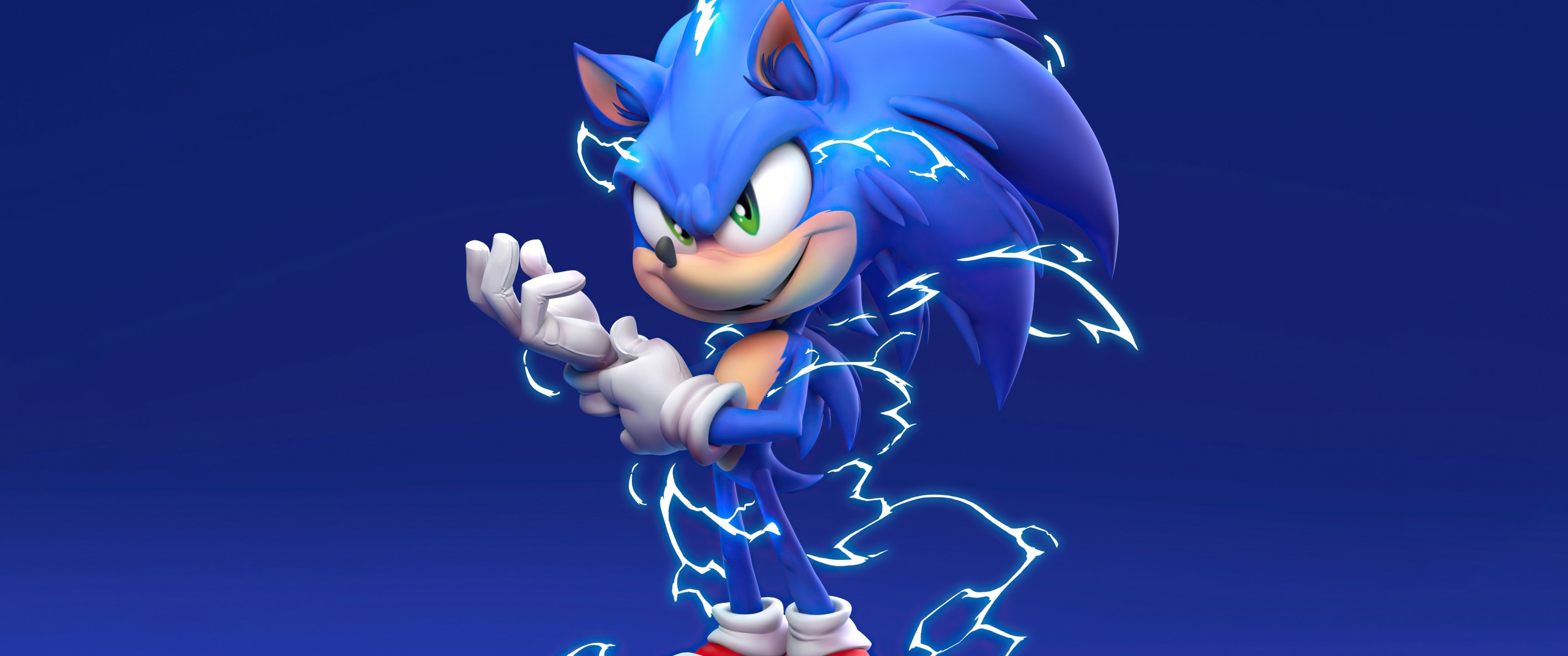 Sonic the Hedgehog Wallpaper 4K, Blue background, 5K