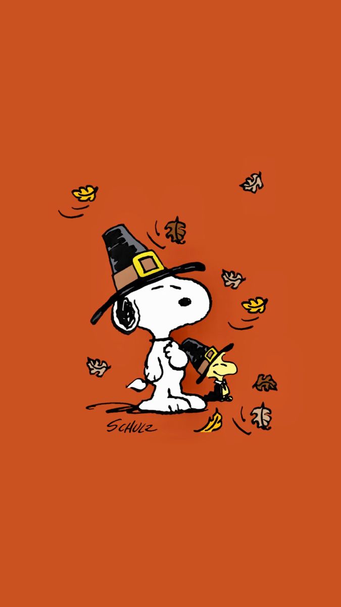 Pilgrim Snoopy. Thanksgiving iphone wallpaper, Snoopy wallpaper, Cute fall wallpaper