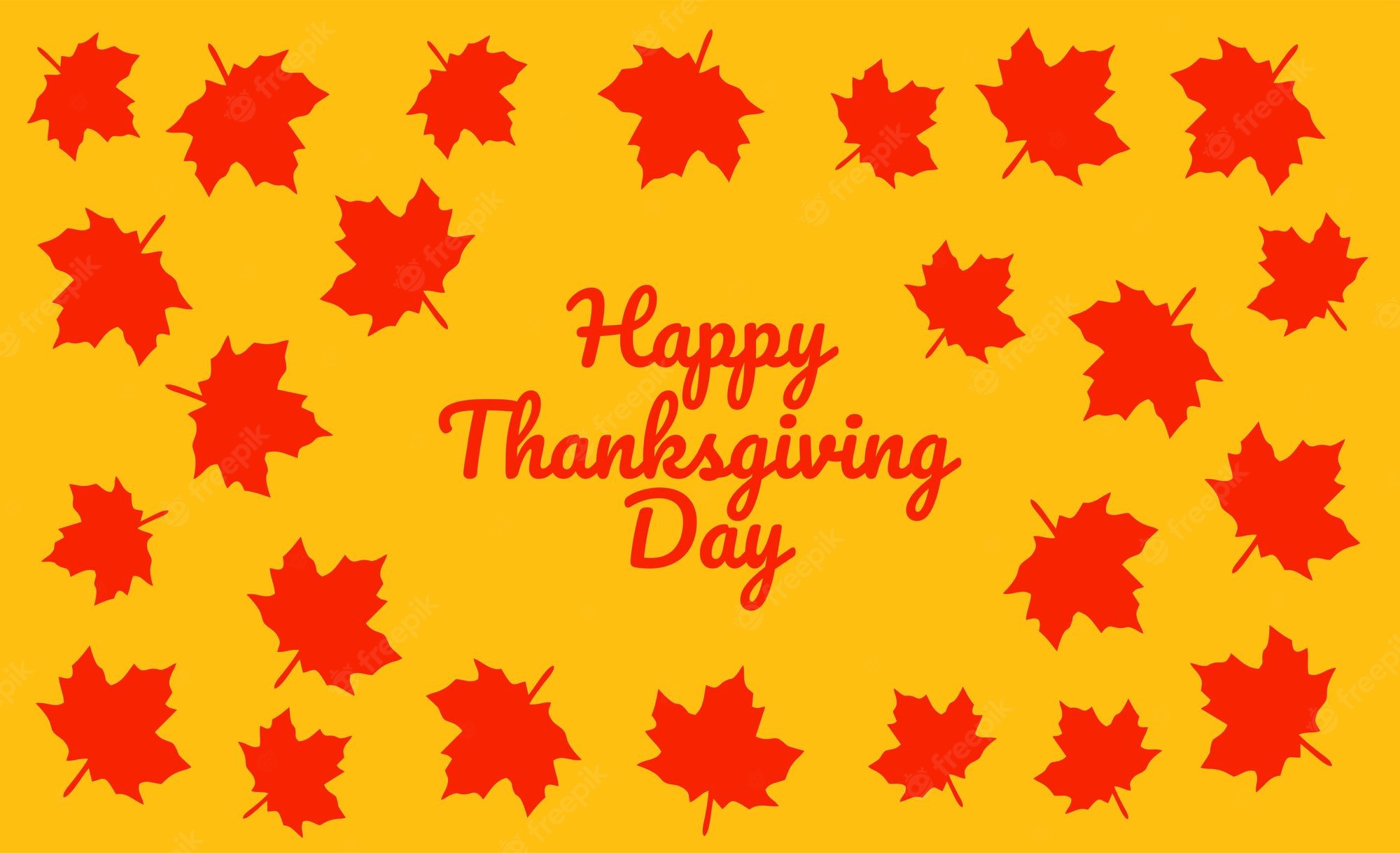 Premium Vector. Happy thanksgiving background with maple leaf pattern ornament