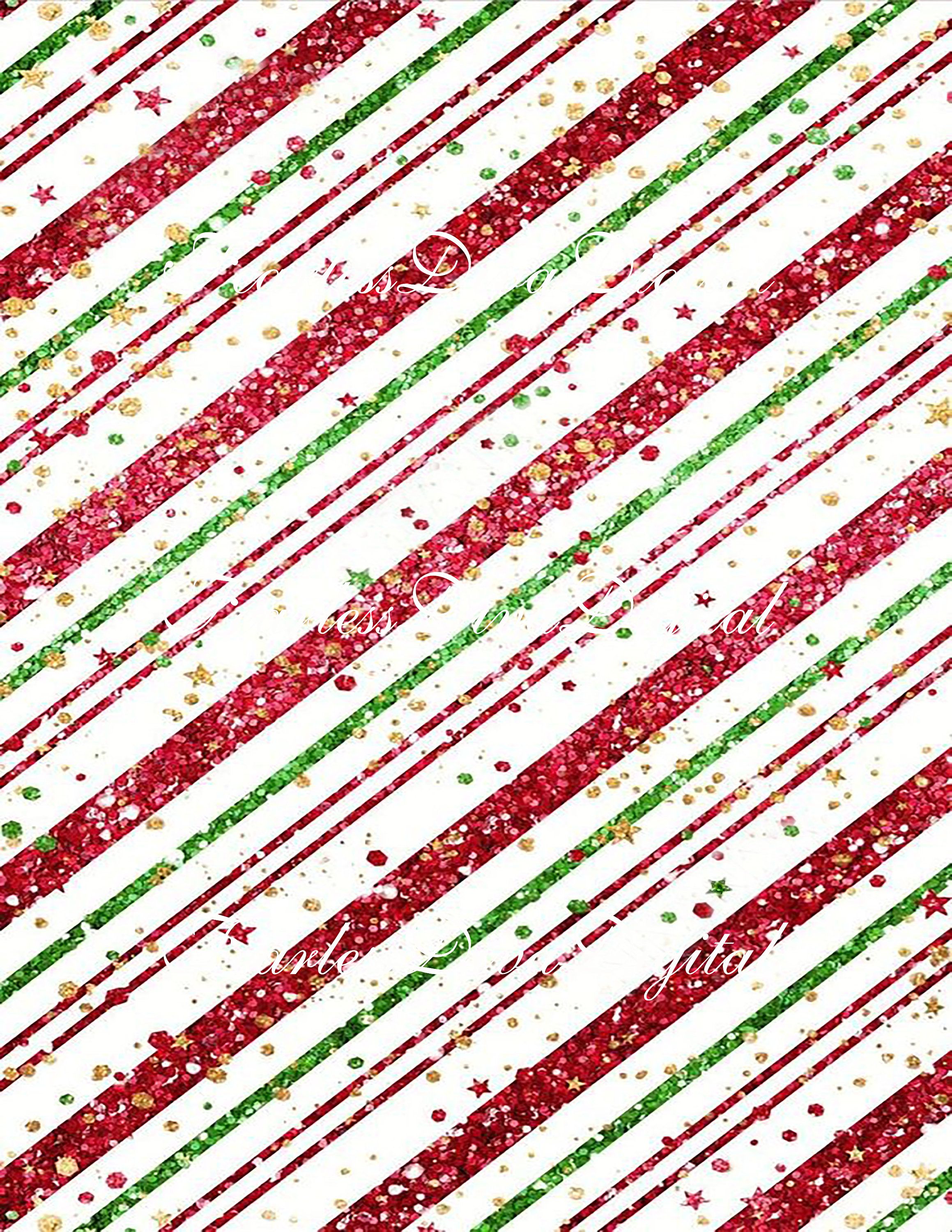 Digital Glittery Striped Christmas Scrapbook Paper Instant. Christmas phone wallpaper, Christmas scrapbook paper, Wallpaper iphone christmas