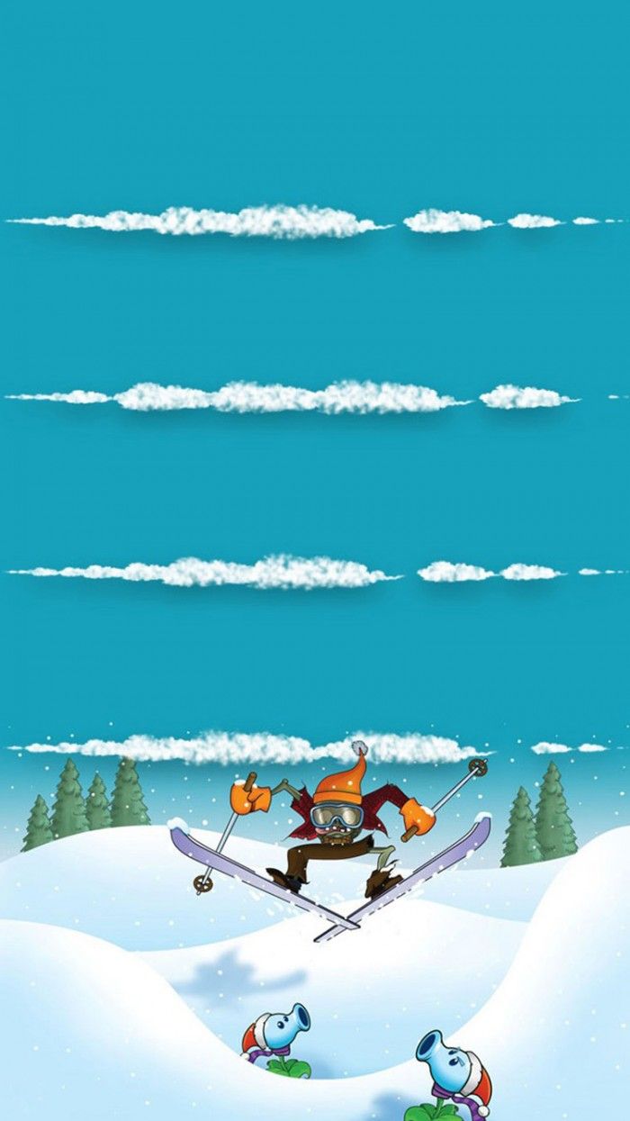 Winter Sports Plants Vs Zombies Homescreen IPhone 6 Wallpaper. iPhone 5 wallpaper, iPhone 6 wallpaper, Christmas wallpaper