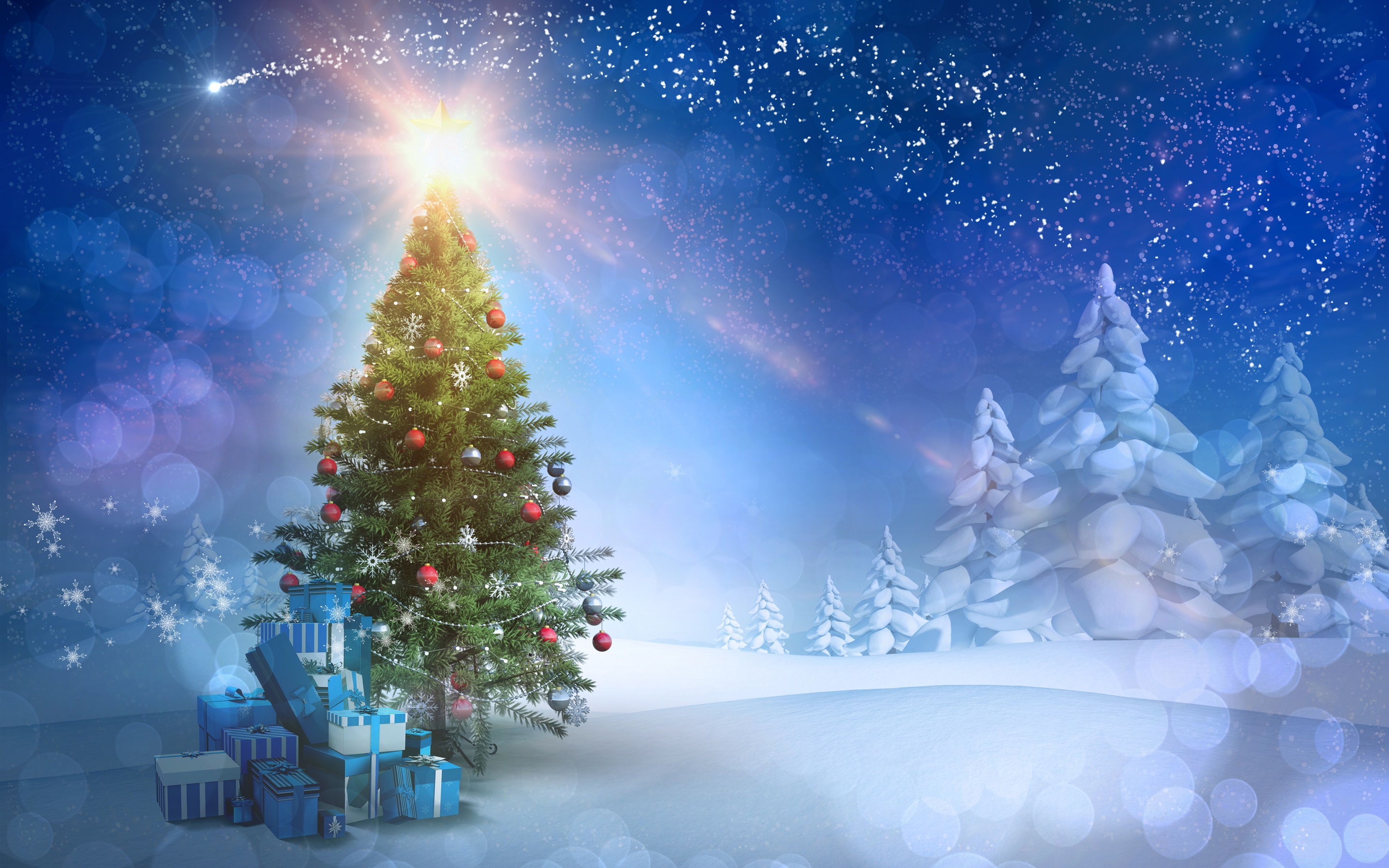 Christmas Tree Sunset Wallpapers Wallpaper Cave