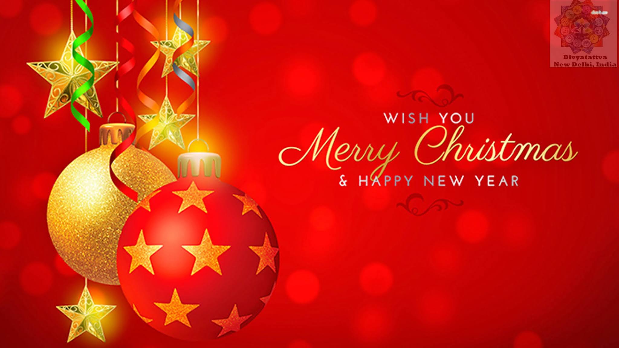 Merry Christmas Happy New Year Wallpaper Decoration Background