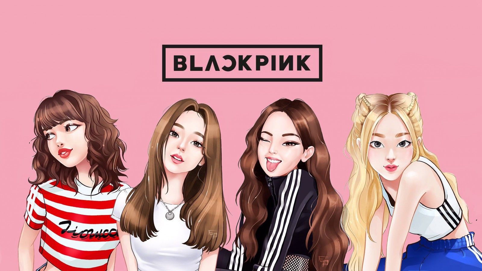 Blackpink anime. Cute laptop wallpaper, Pink wallpaper laptop, Drawing wallpaper