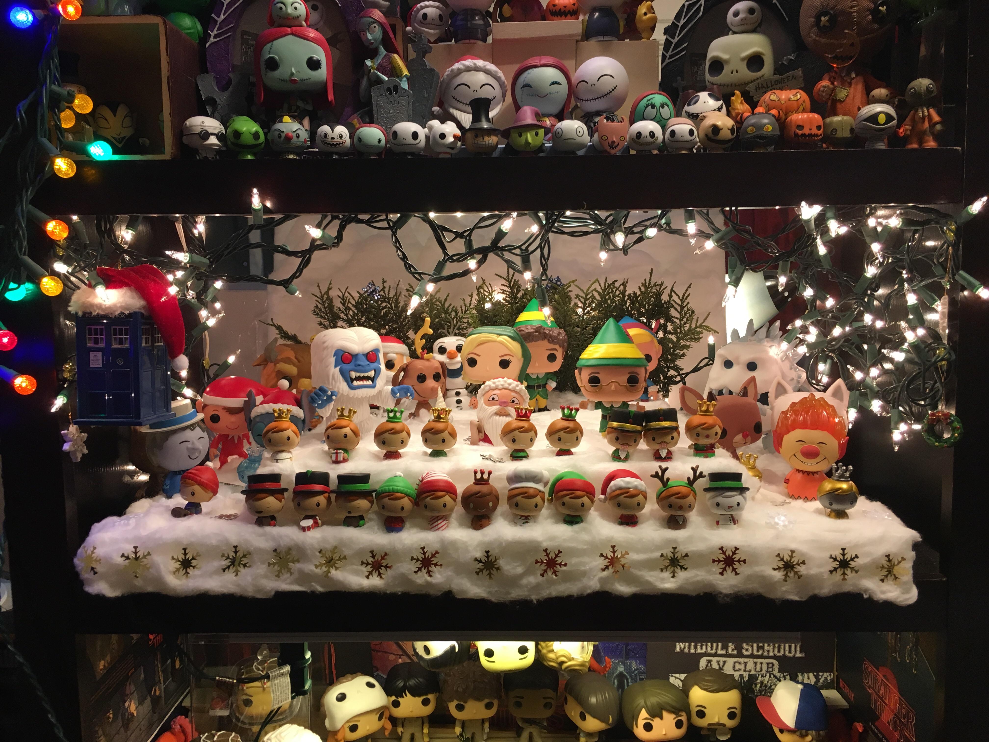 SPOILER. My Funko Christmas display so far. Still waiting for the Grinch :)