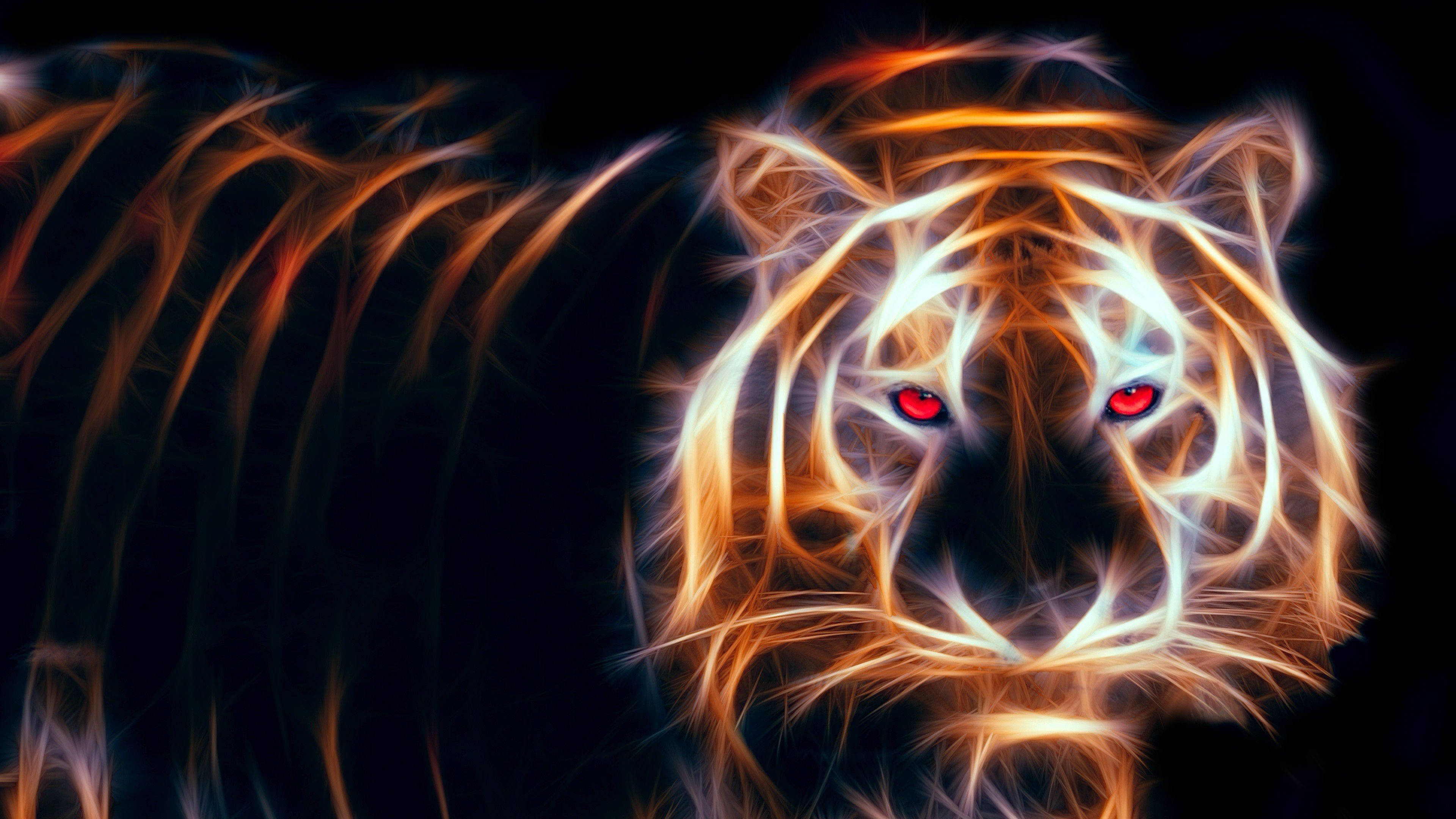 Download Glowing Tiger Digital Art Wallpaper