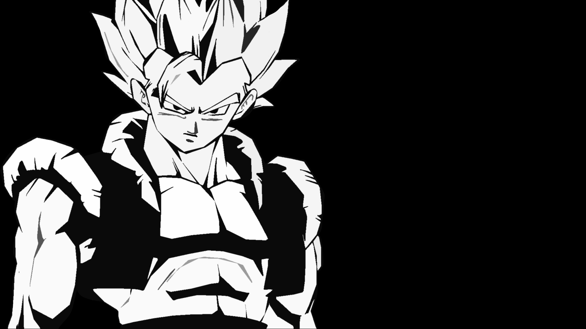 Anime Black Amp White Dragon Ball Gogeta Dragon Ball Minimalist Wallpaper:1920x1080