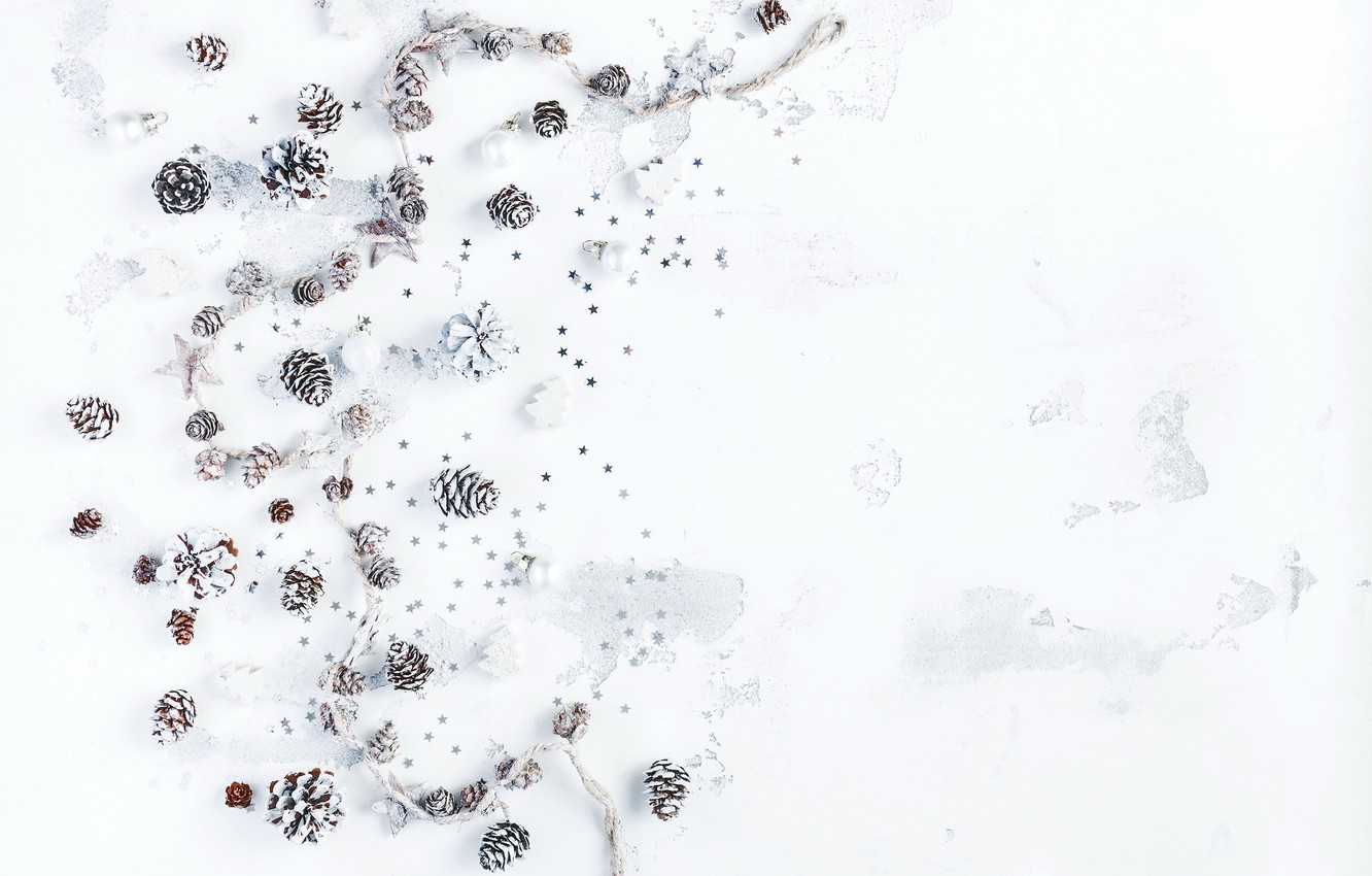 Wallpaper New Year, Christmas, silver, white, Christmas, bumps, Merry Christmas, Xmas, gift, decoration image for desktop, section новый год