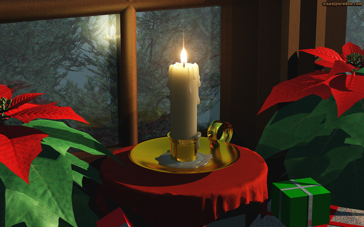 Free 3D Wallpaper 'Candle In The Window' 1440x900 Wide Screen